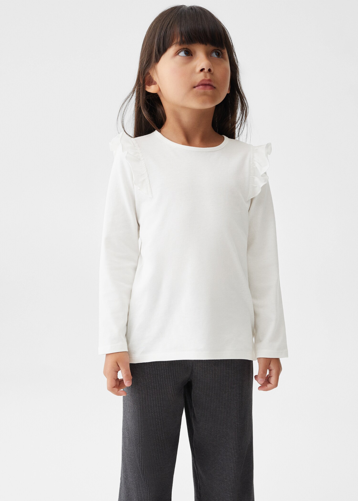 Långärmad t-shirt volanger - Bild av mittparti