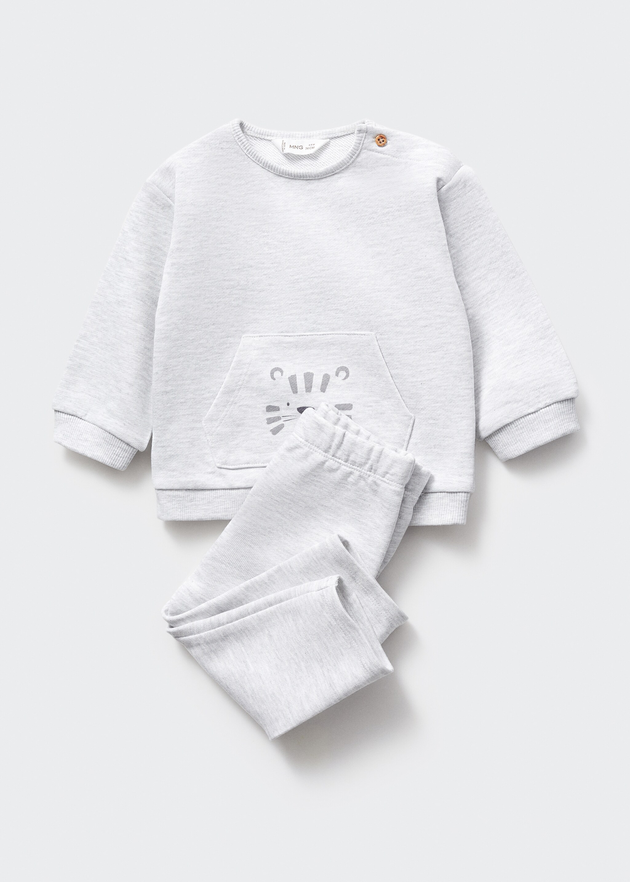 Printed sweatshirt with pocket - Details of the article 0