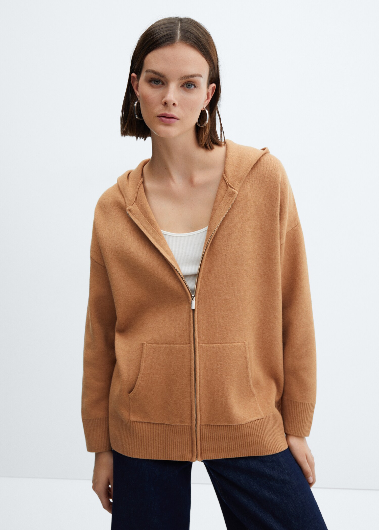 Sweat-shirt maille fermeture Éclair - Plan moyen