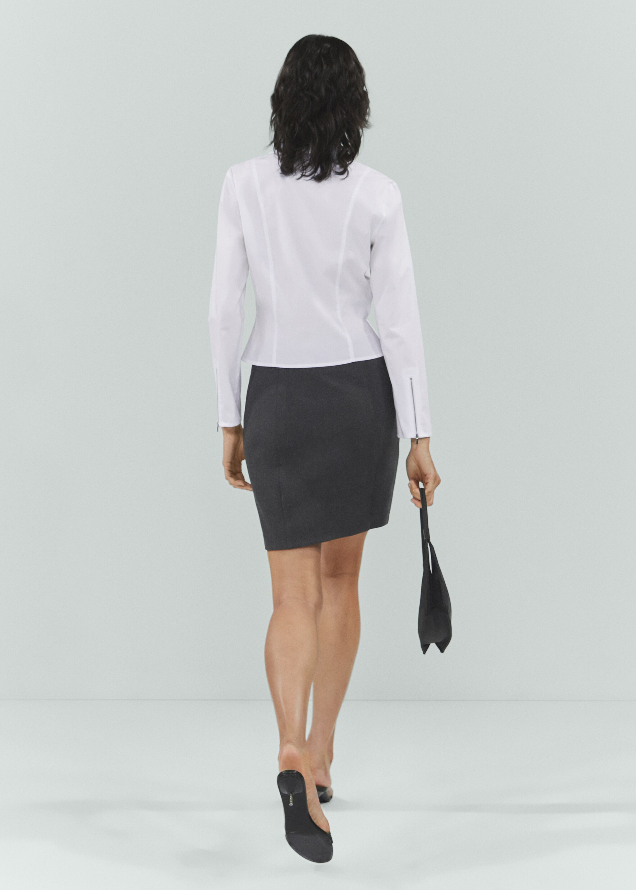 Side zipper mini skirt - Reverse of the article