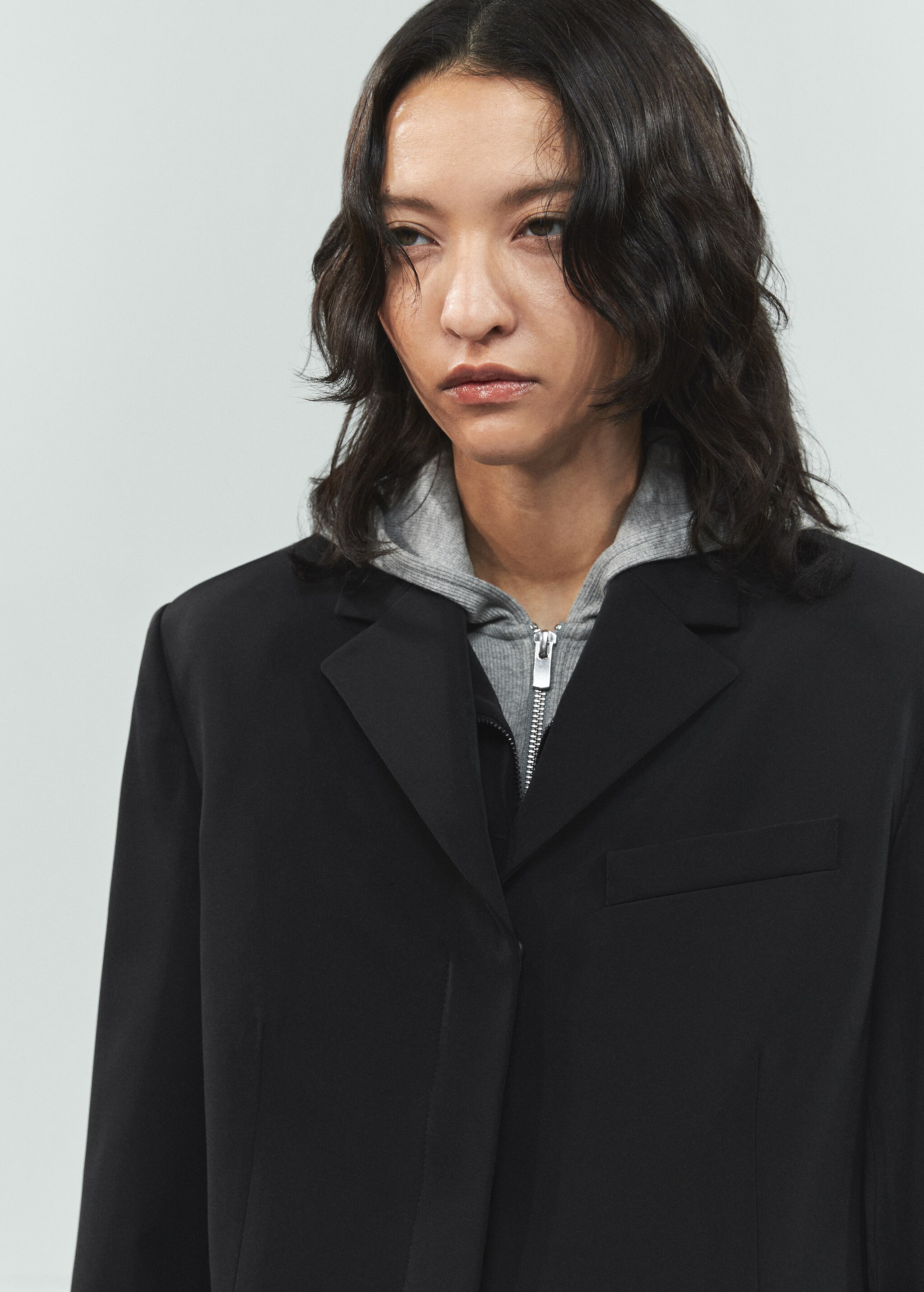 Zip straight-cut coat - Details of the article 1