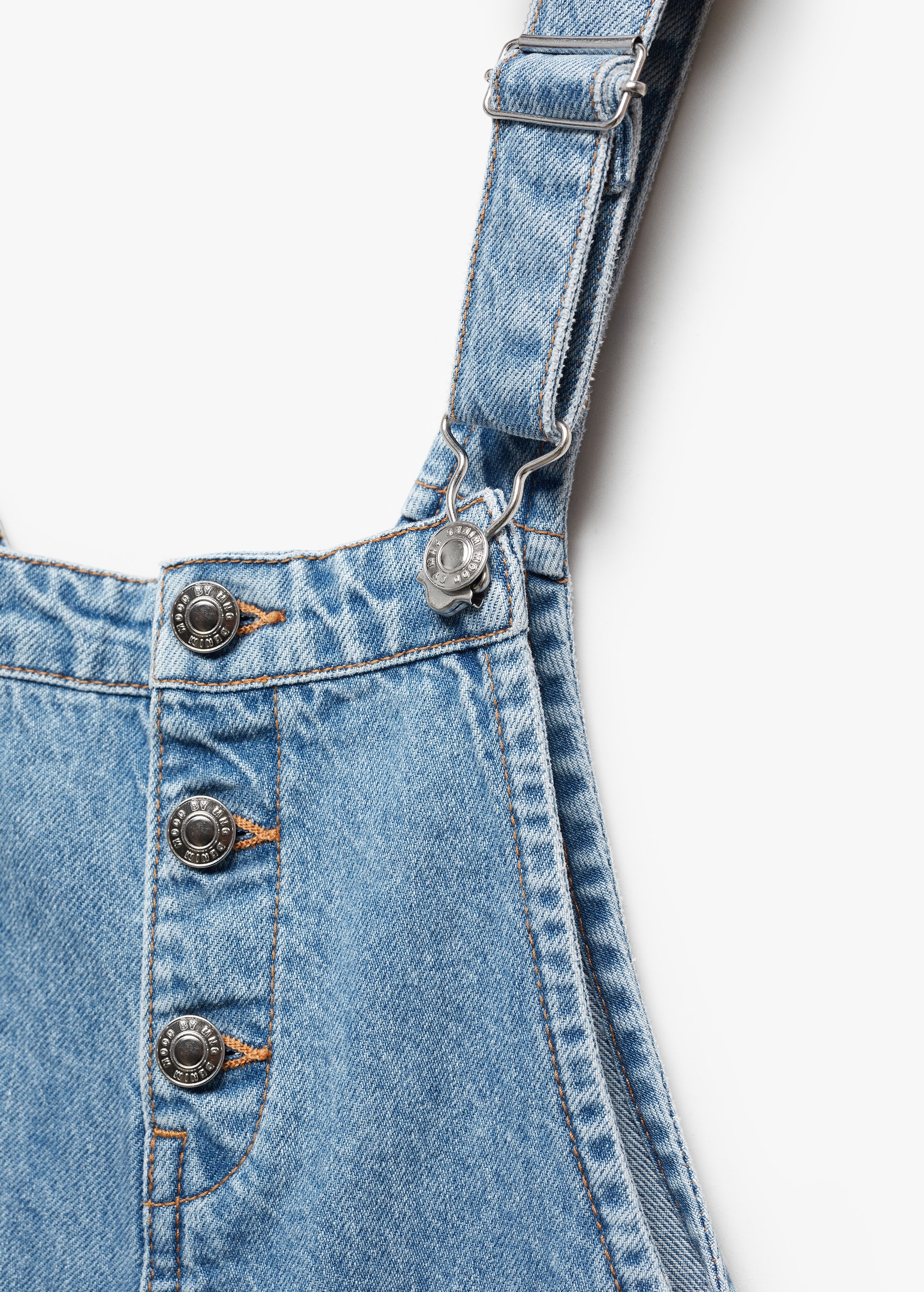 Denim buttoned dungarees - Details of the article 8
