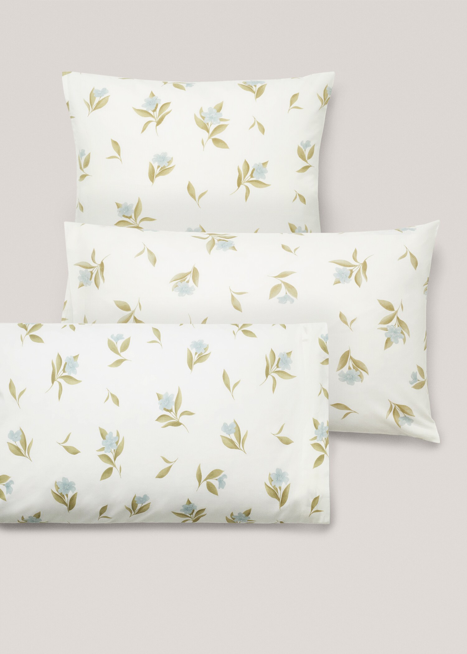 Cotton pillowcase with flowers  45x110cm - Details of the article 4