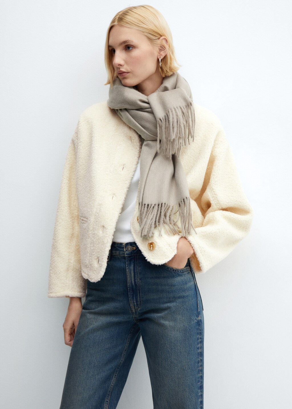 Shearling-effect jacket - Women | MANGO Kosovo