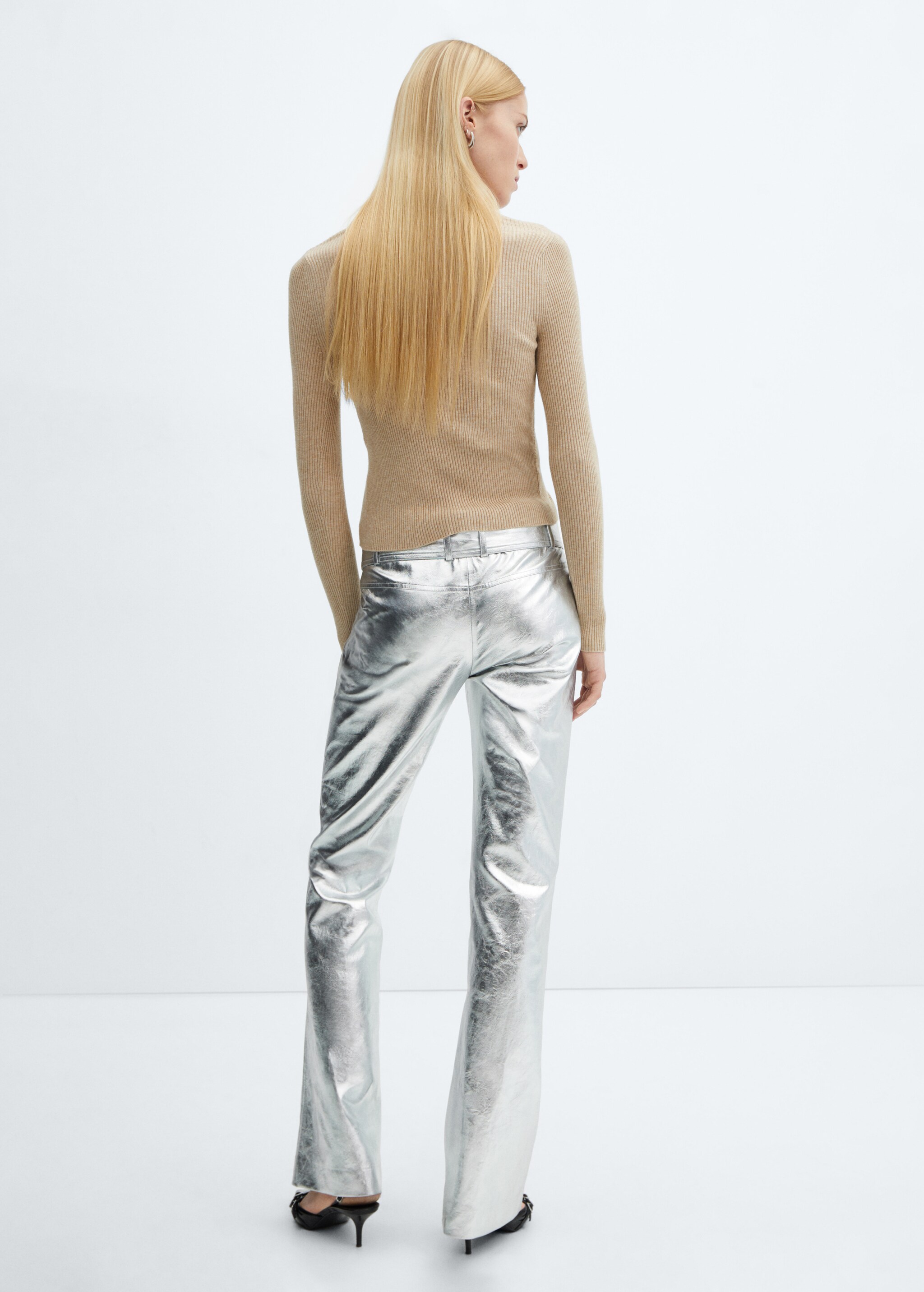 Metallic trousers with belt  - Reverse of the article