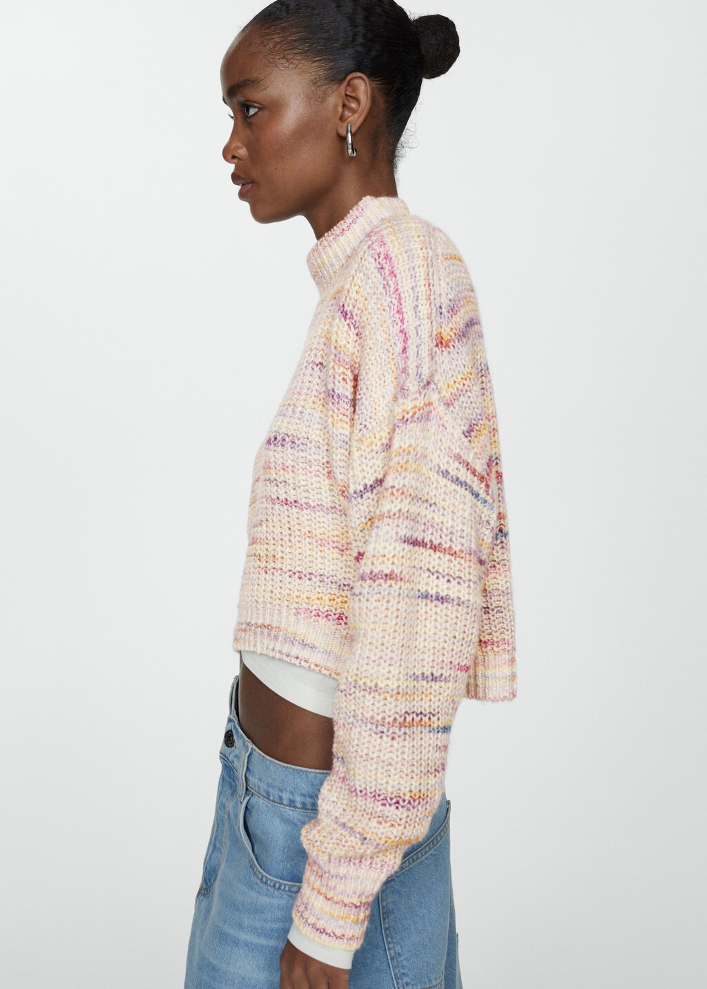 Knitted cropped sweater - Women | MANGO China