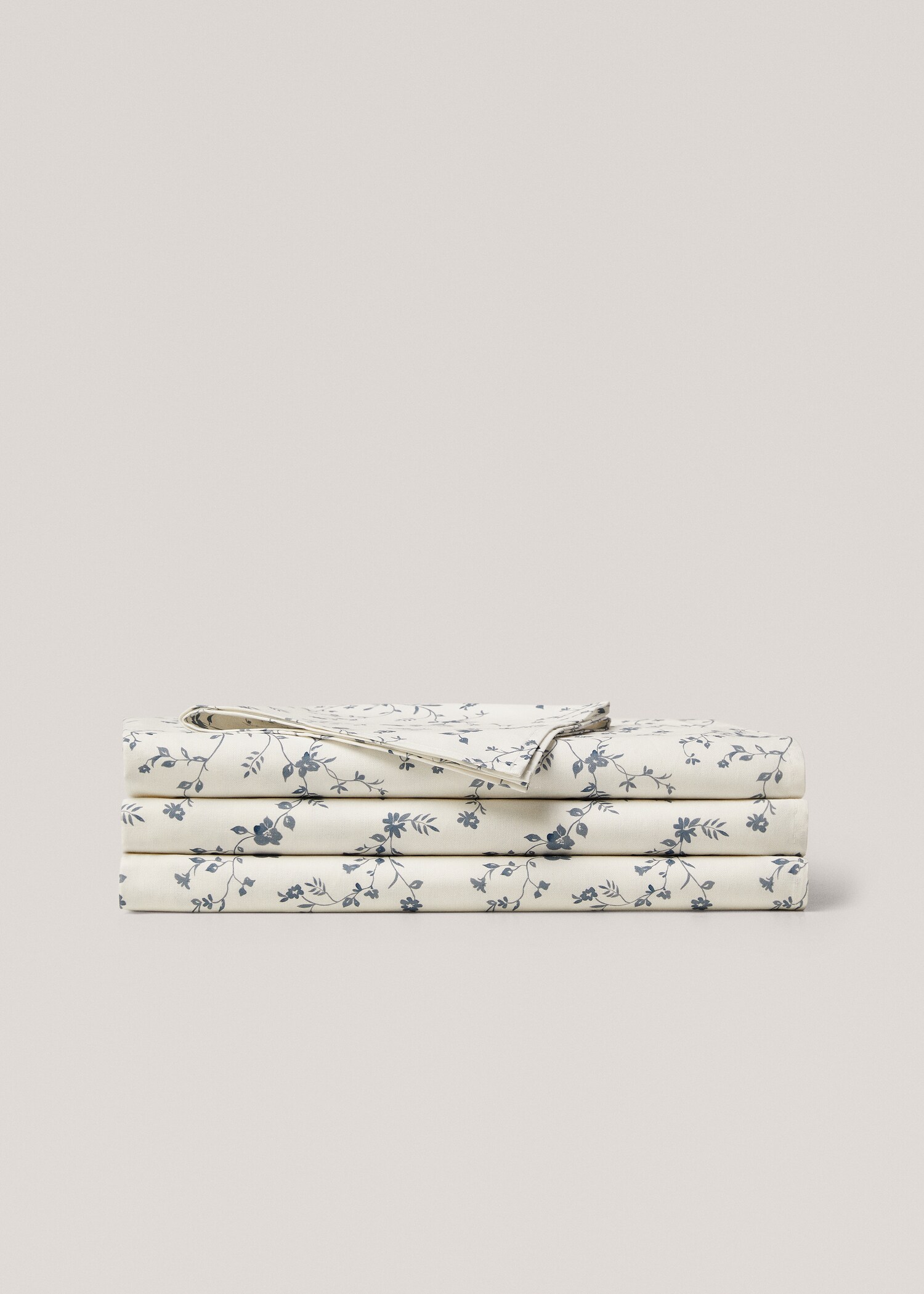 Floral-print cotton tablecloth 170x170cm - Article without model