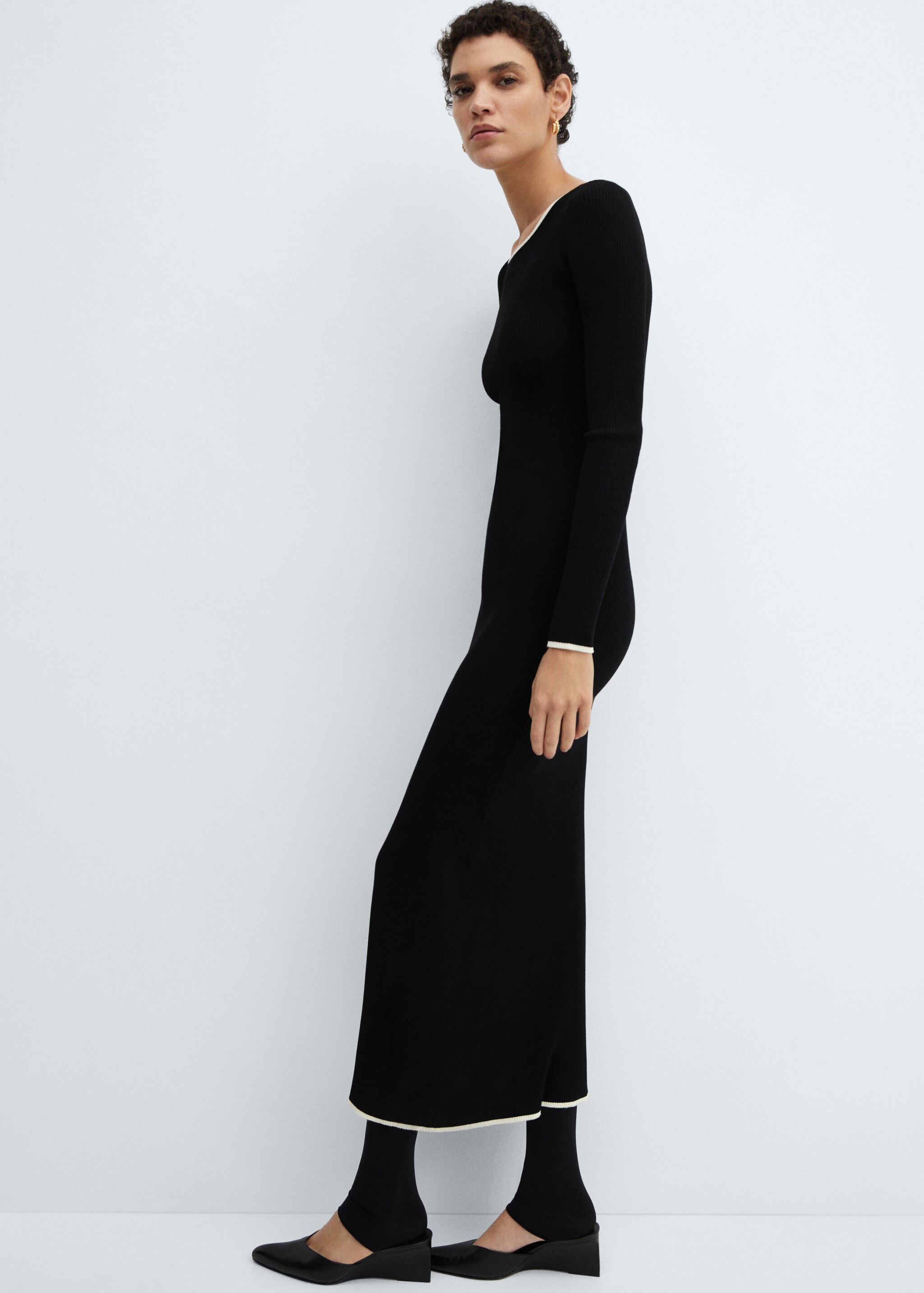Contrast trim dress - Details of the article 2