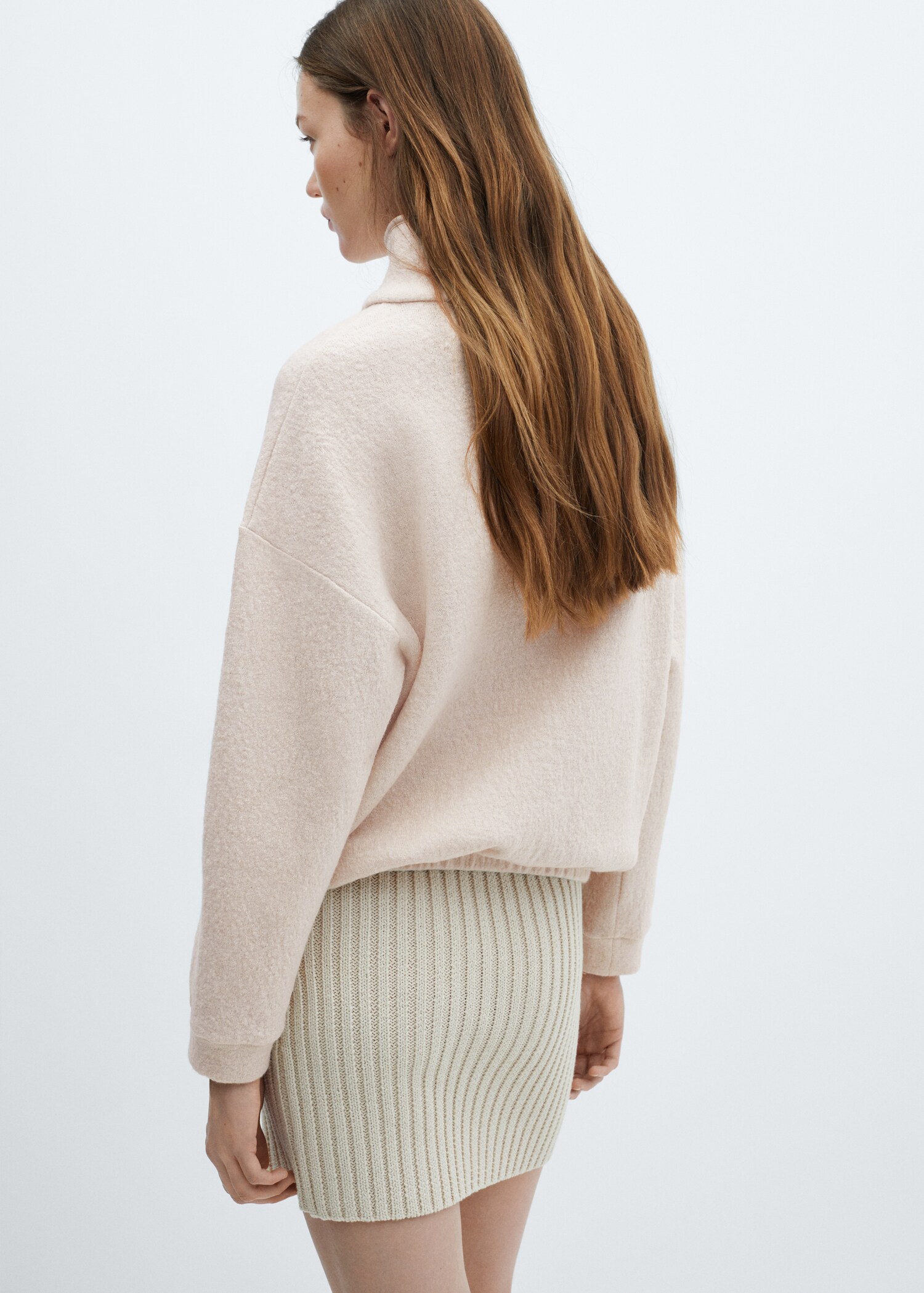 Zip-neck wool sweatshirt - Reverse of the article