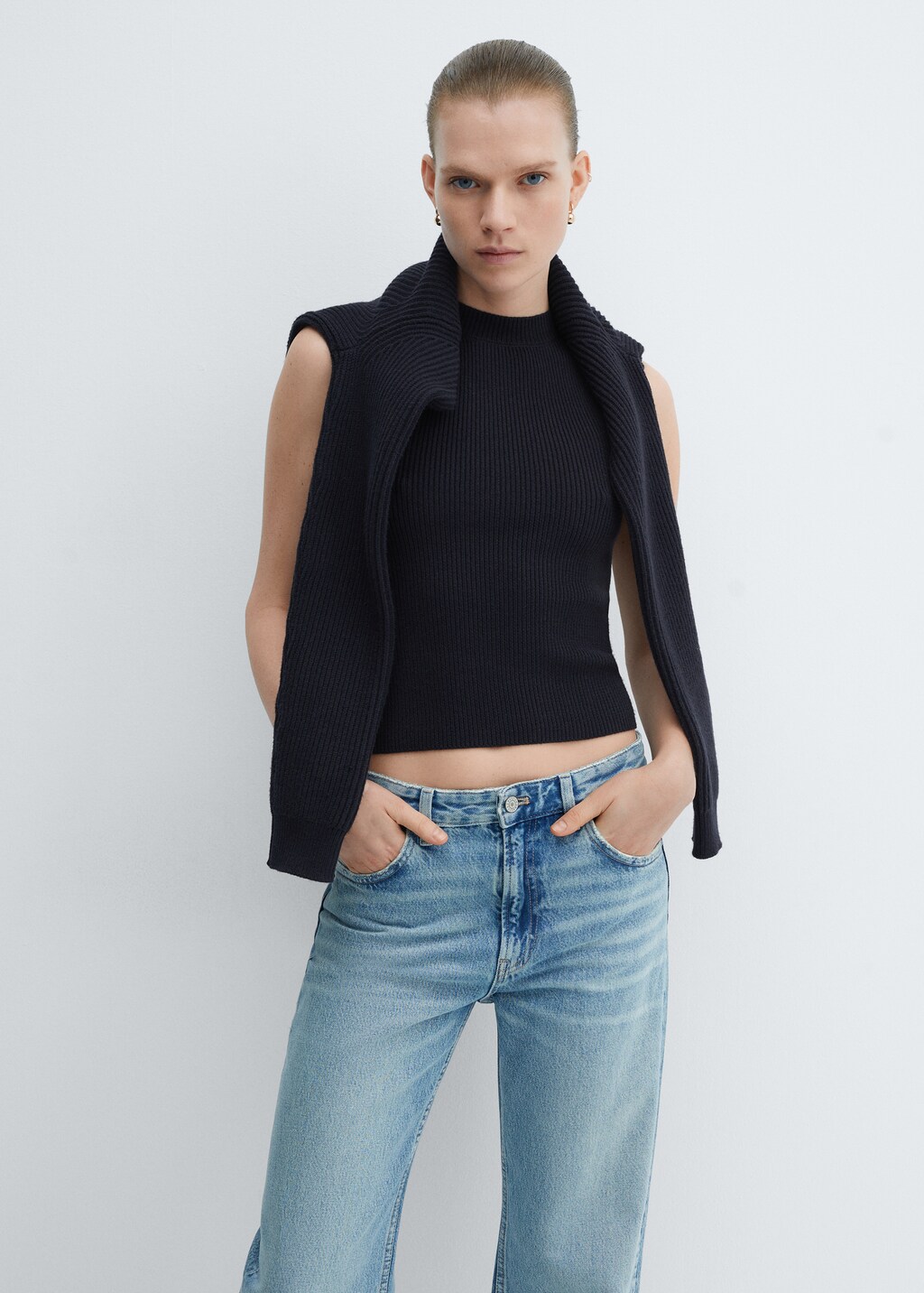 Top maille cotelee