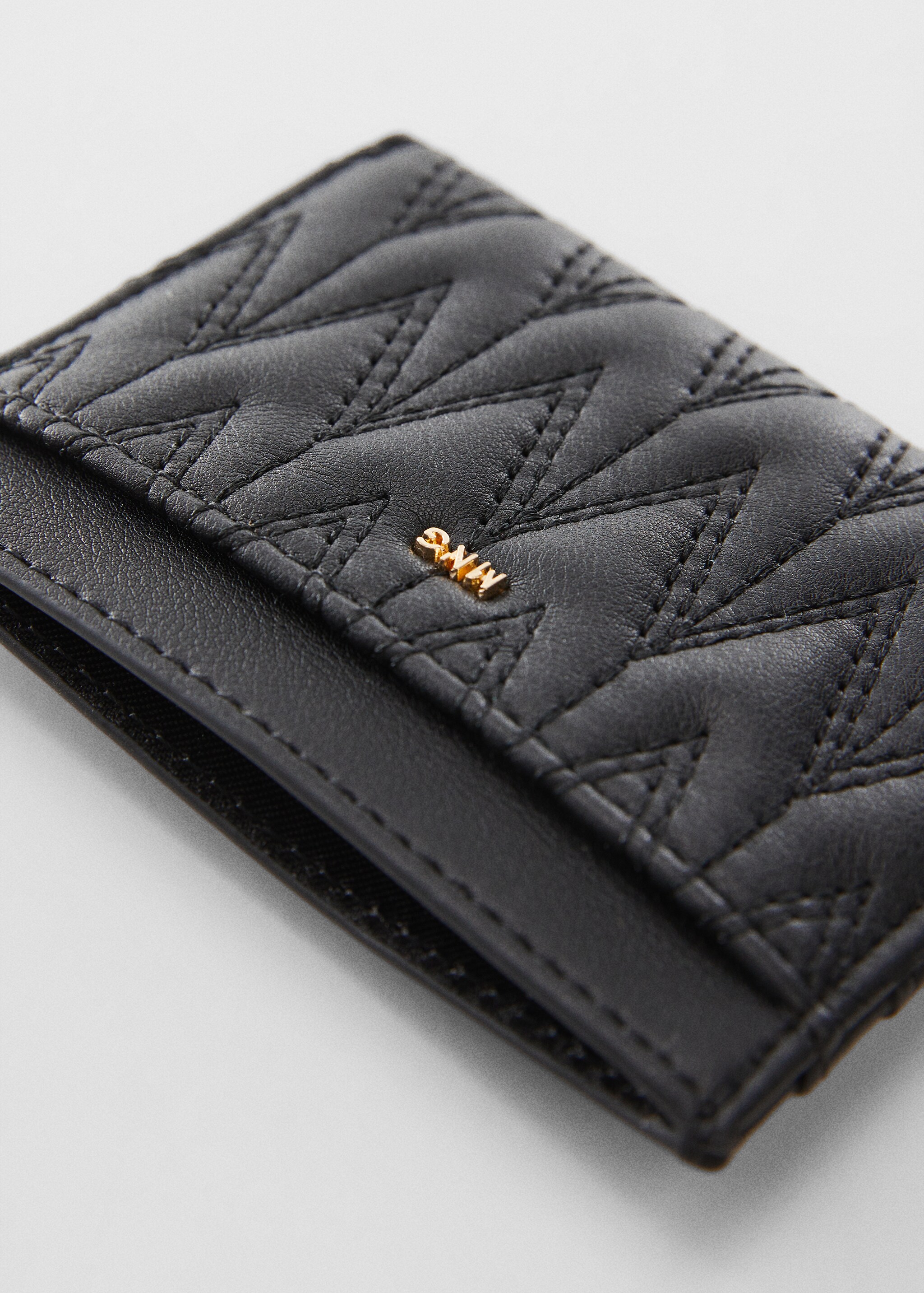 Quilted cardholder with logo - Medium plane