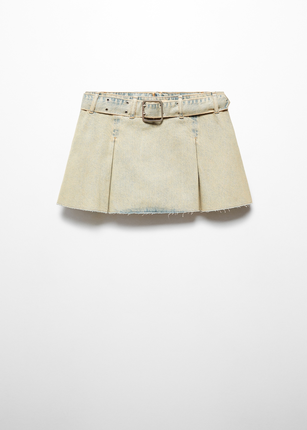 Denim mini-skirt with belt - Women | MANGO Niger