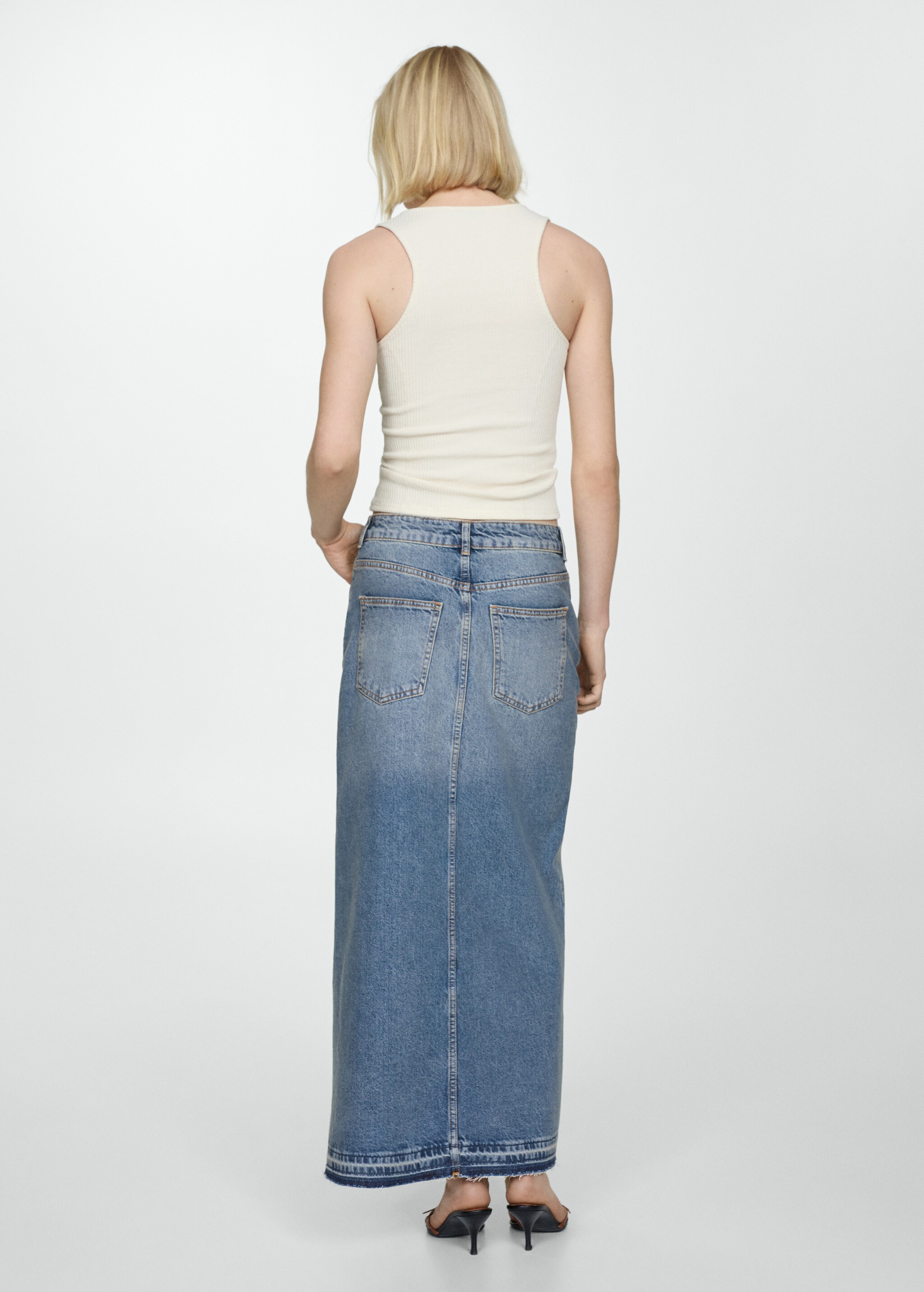 Asymmetrical denim skirt - Reverse of the article