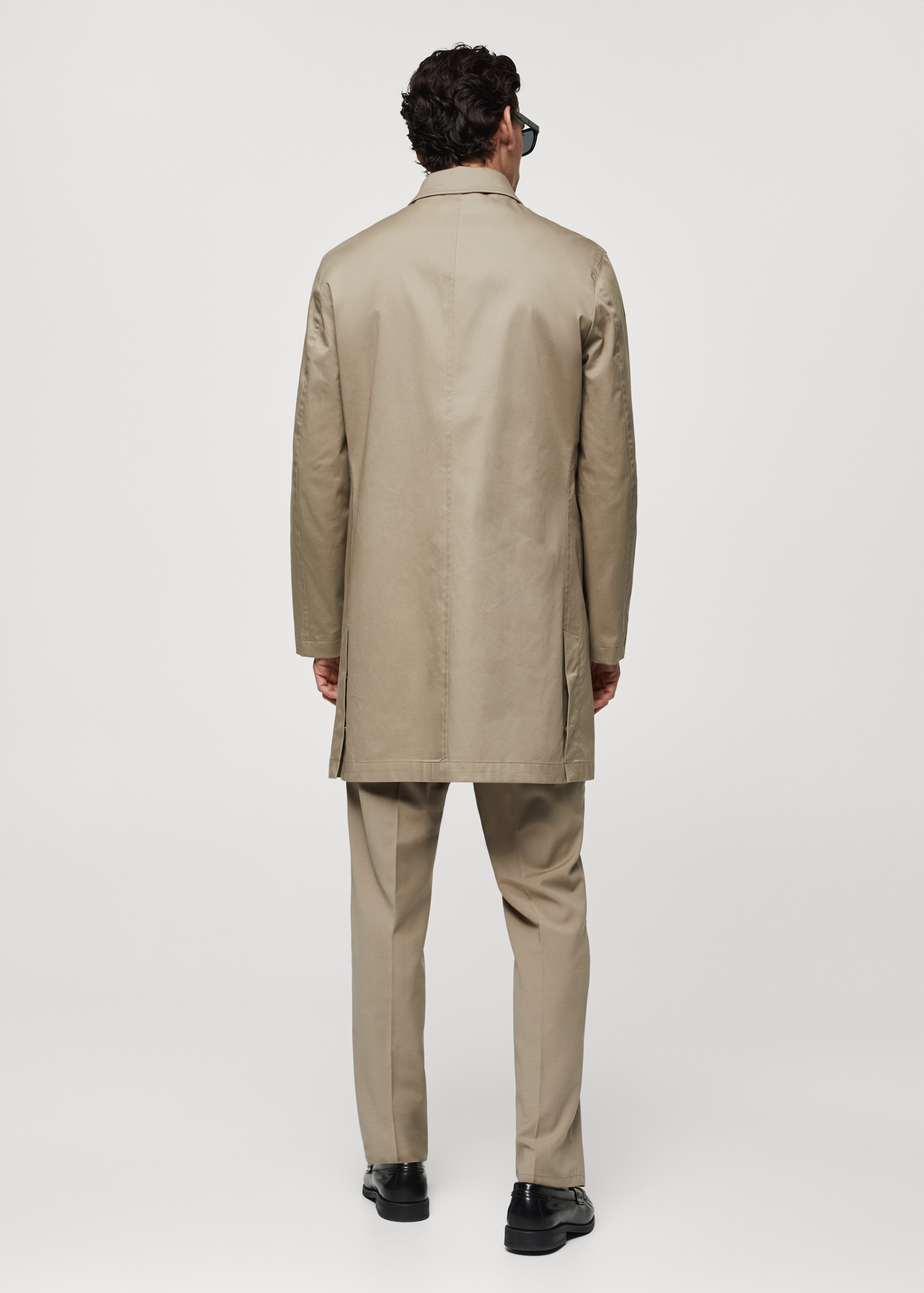 Cotton trench coat with collar detail - Reverse of the article