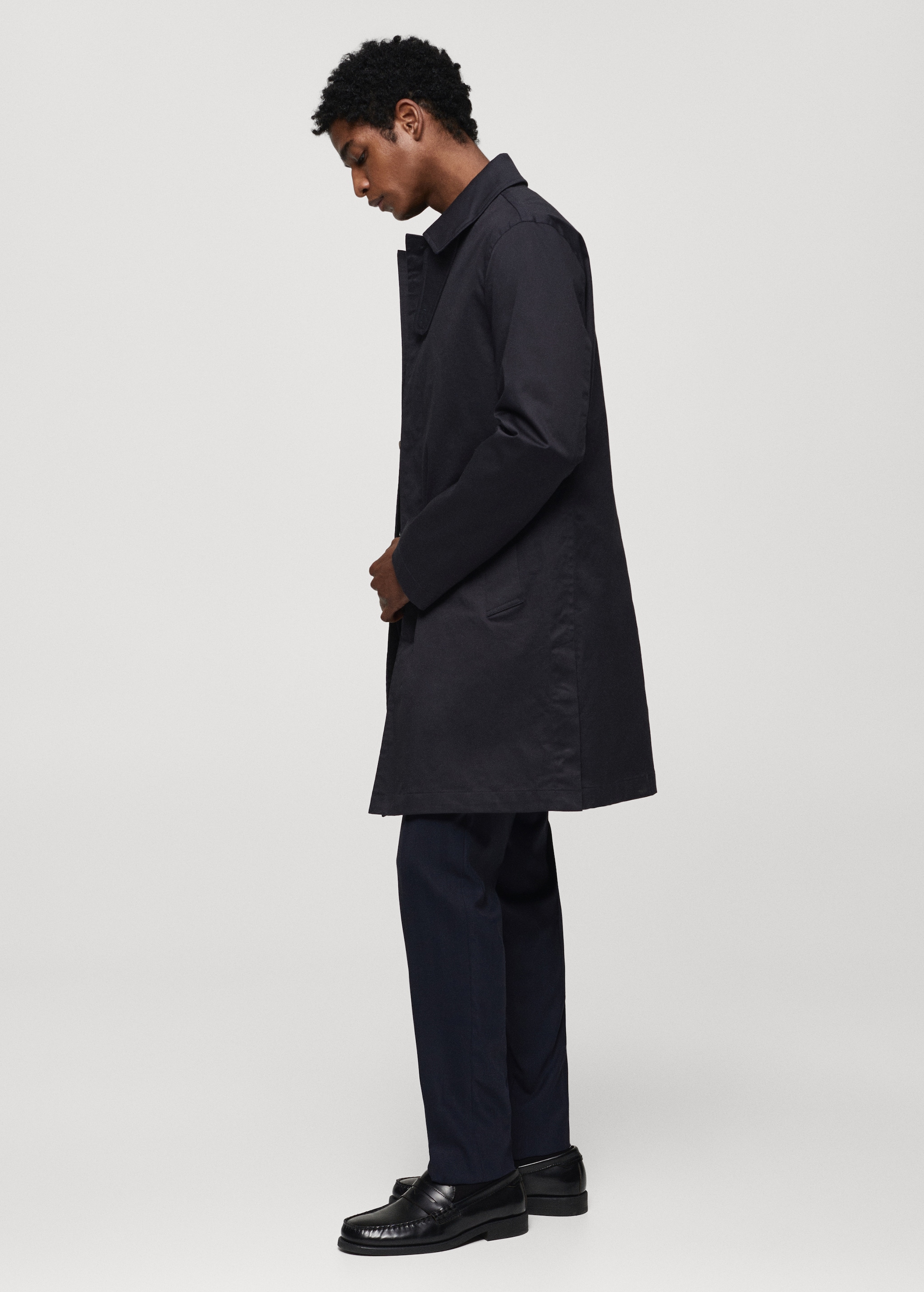 Cotton trench coat with collar detail - Details of the article 2