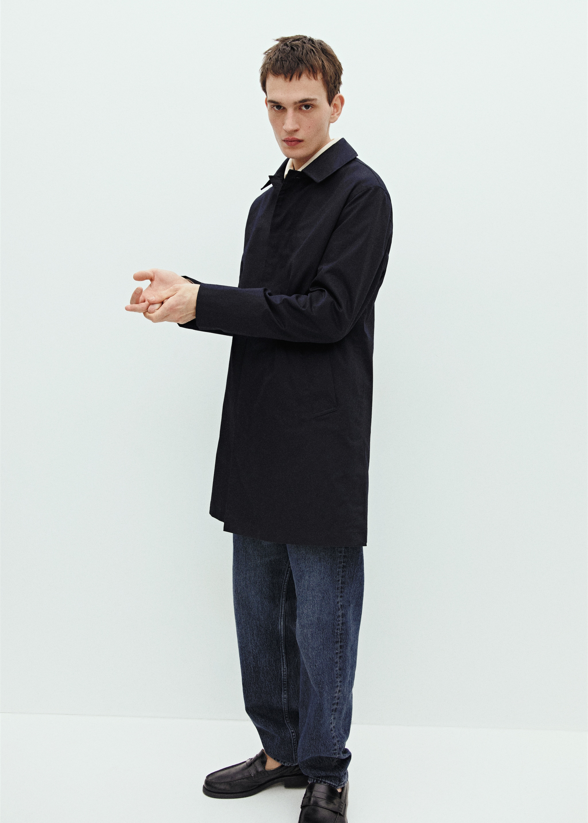 Cotton trench coat with collar detail - Details of the article 6
