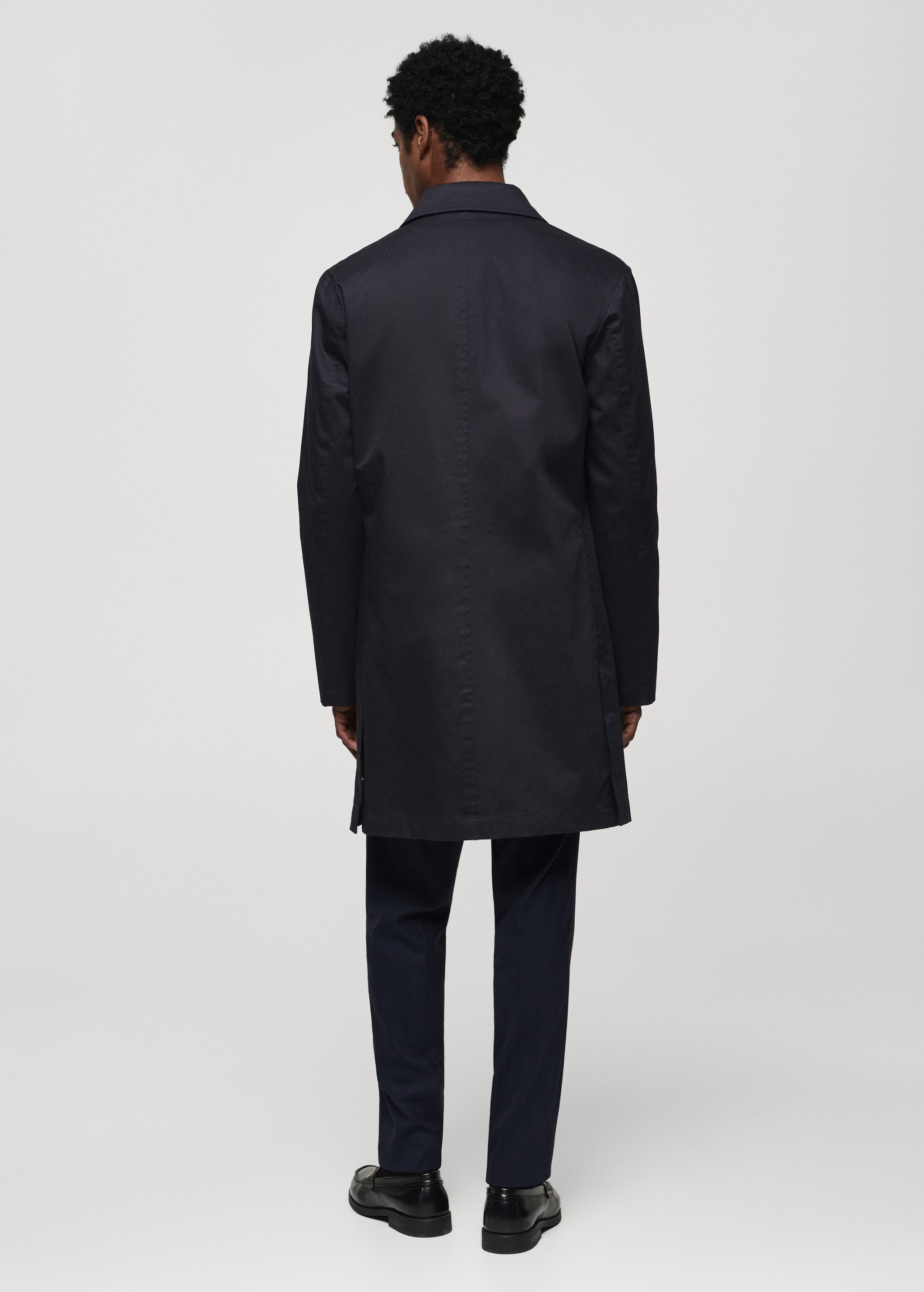 Cotton trench coat with collar detail - Reverse of the article