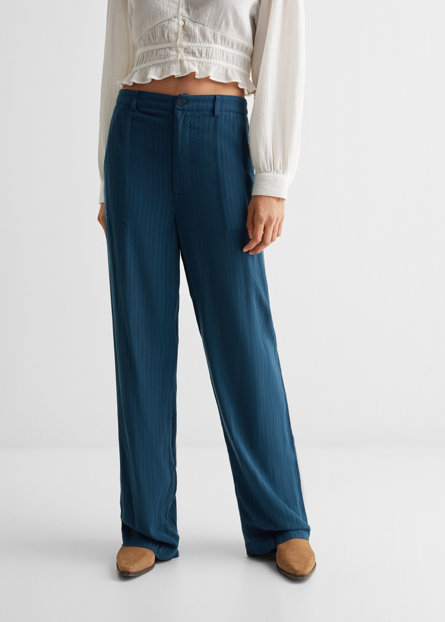 Straight striped trousers - Details of the article 6