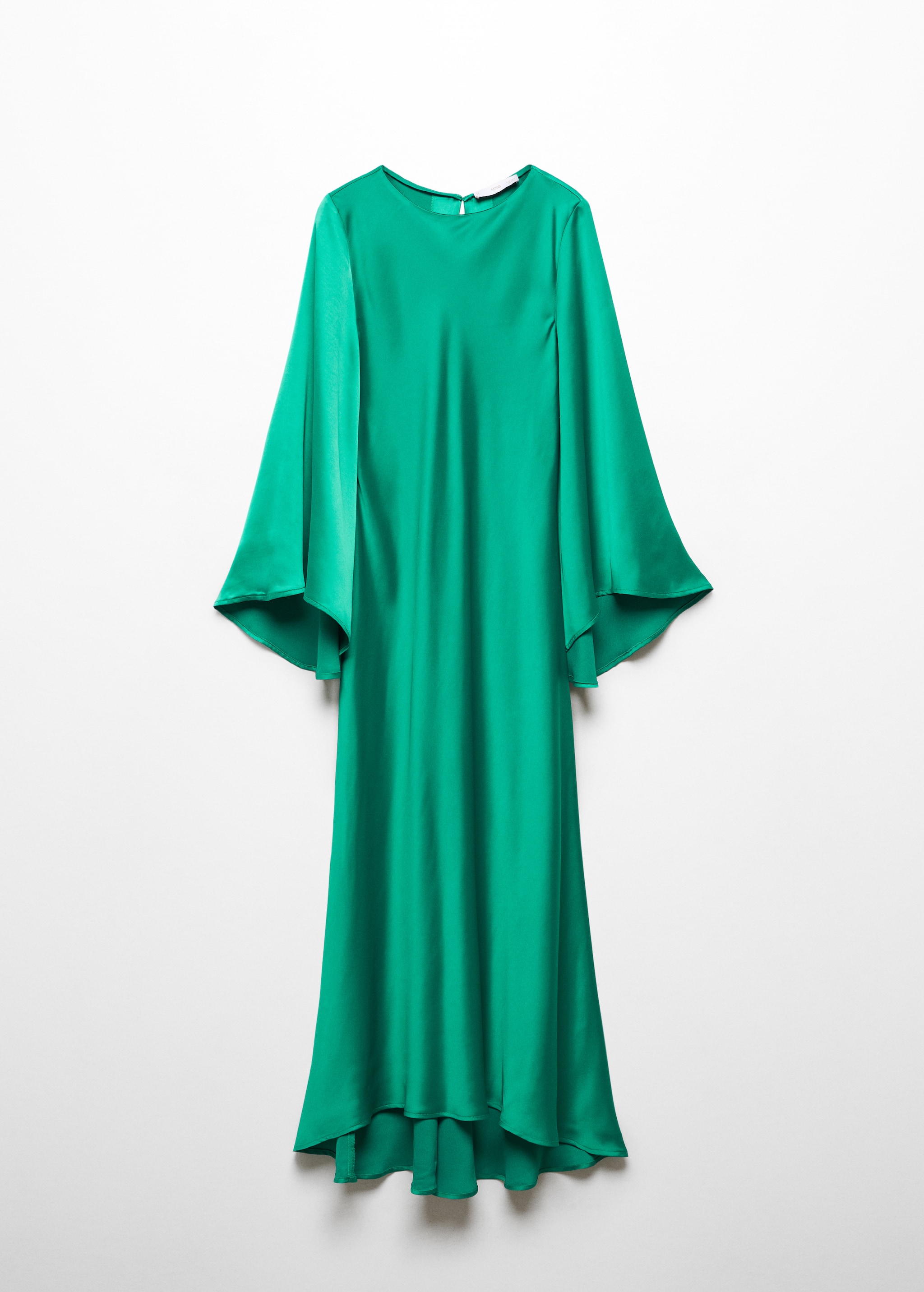 Flared-sleeve satin dress - Article without model