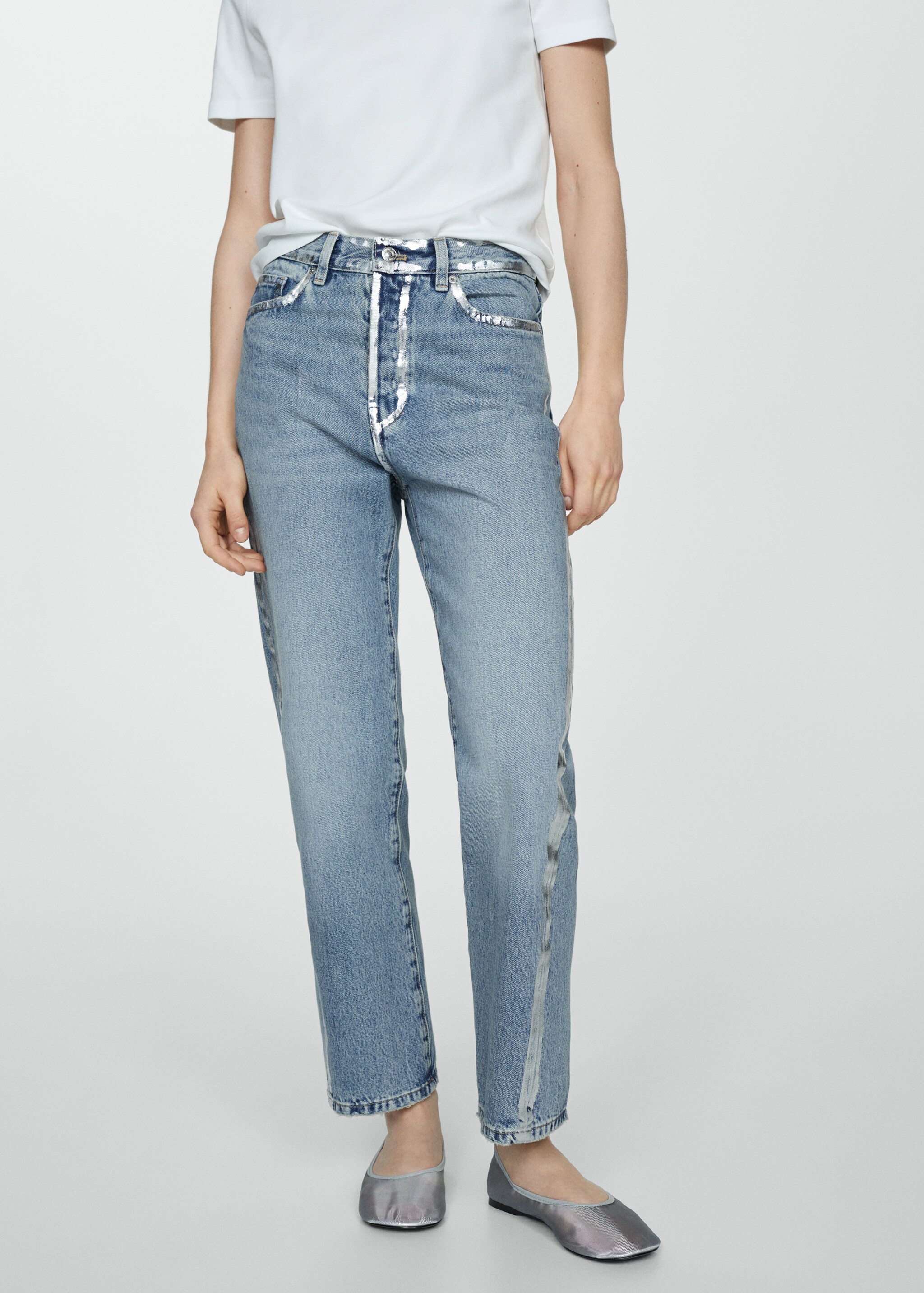Straight jeans with foil details - Medium plane