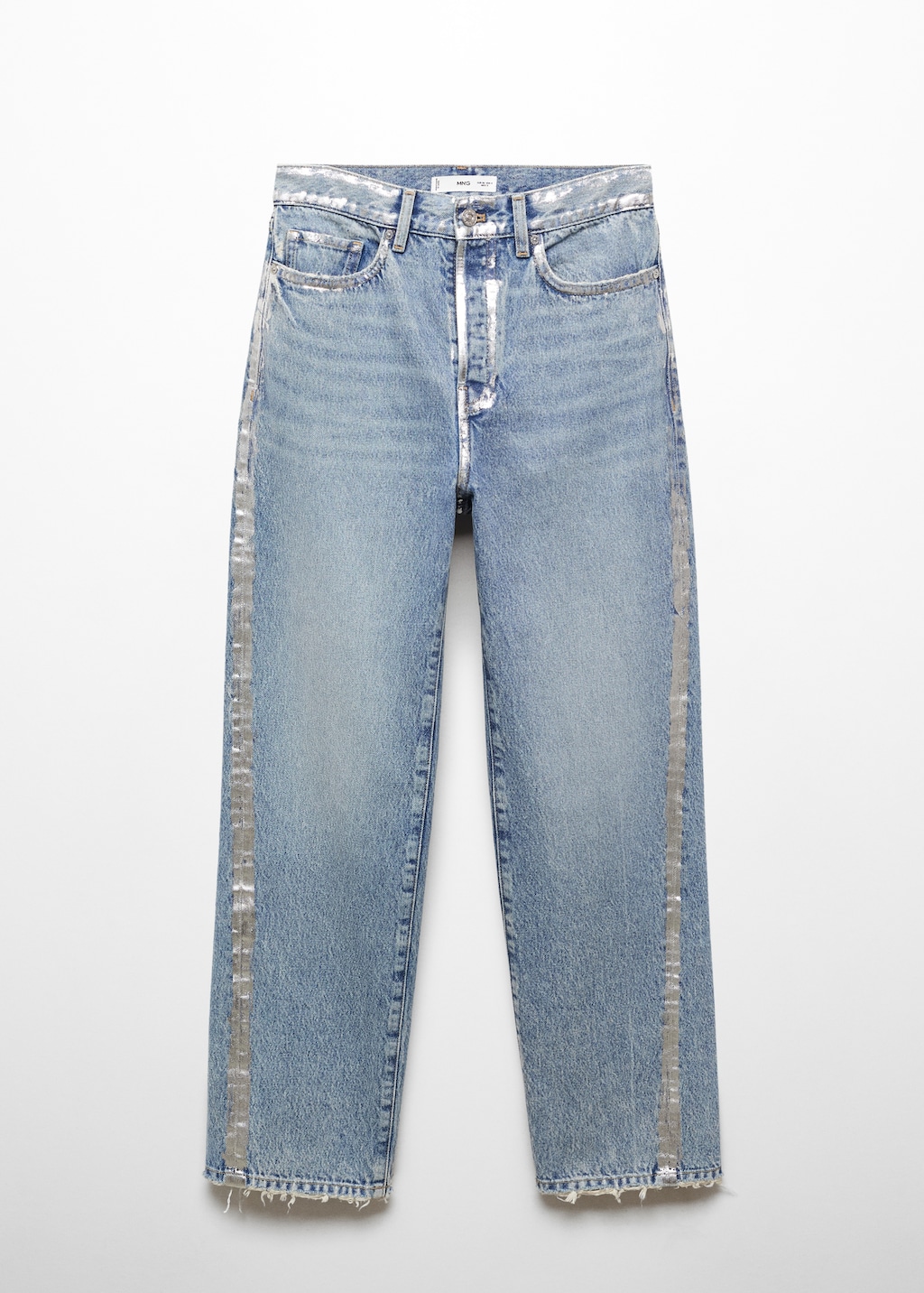 Straight-fit jeans with foil details - Women | MANGO Niger