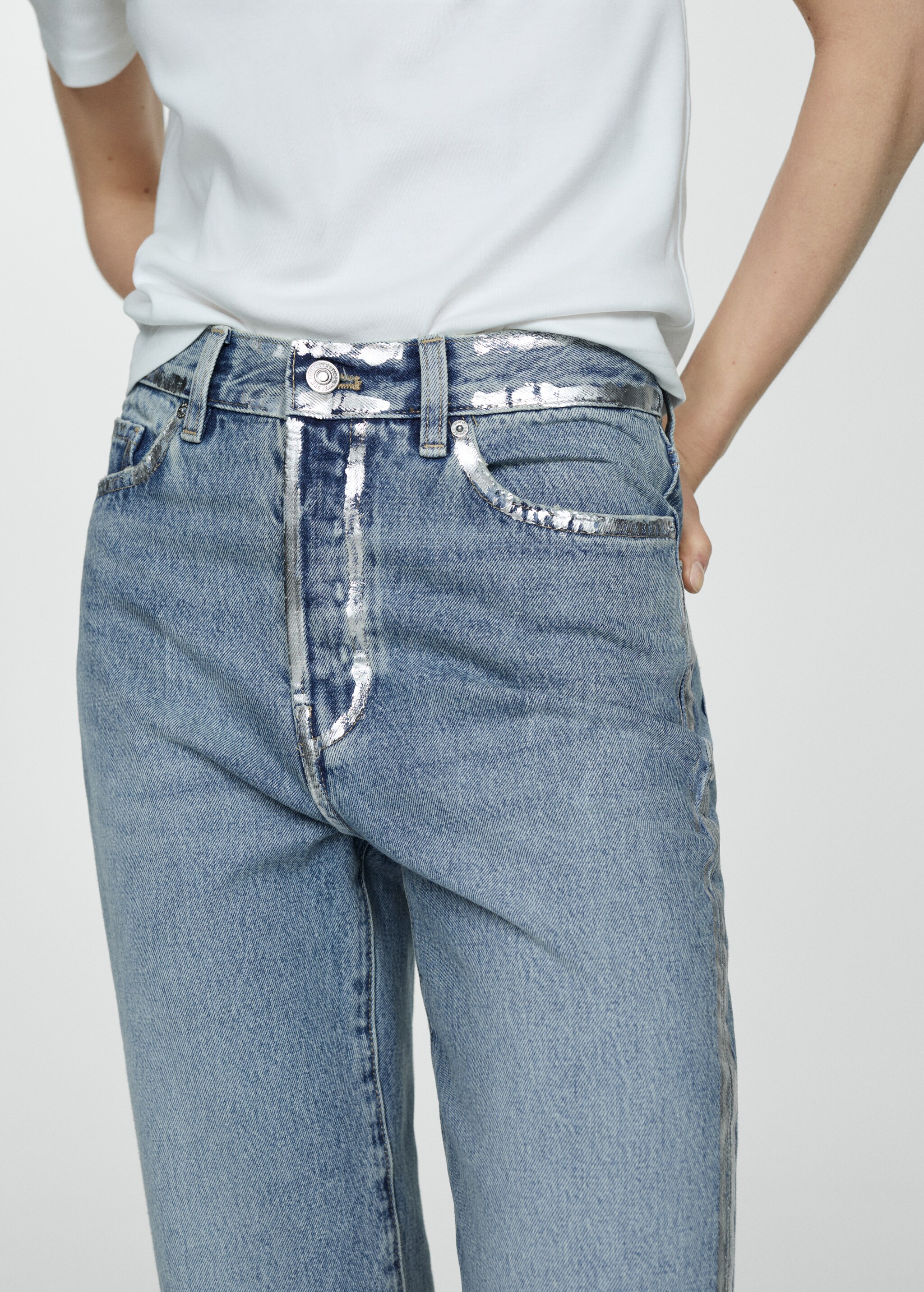 Straight jeans with foil details - Details of the article 6