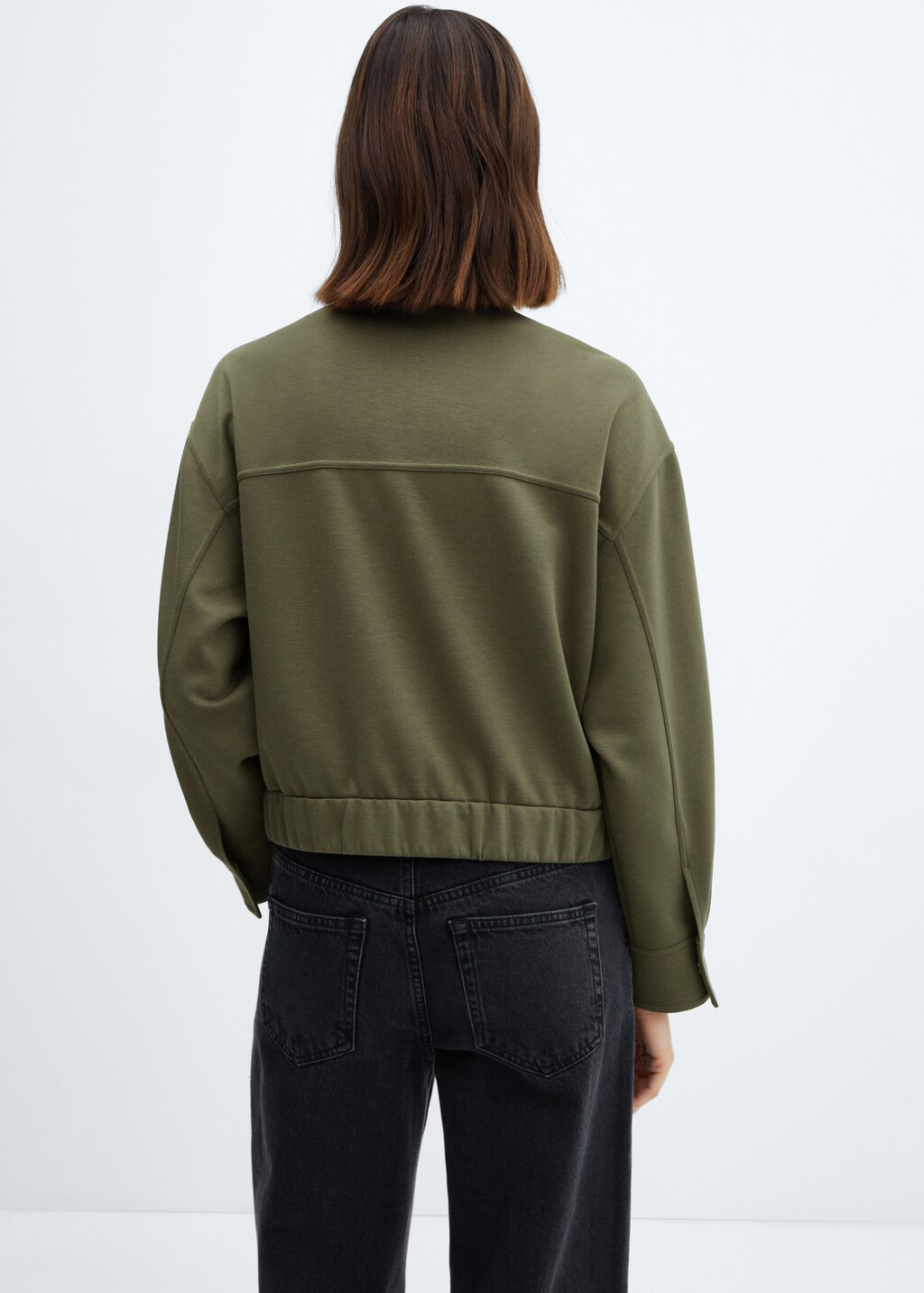 Bomber jacket decorative seams - Women | MANGO Japan Bomber jacket decorative seams - Women | MANGO Japan