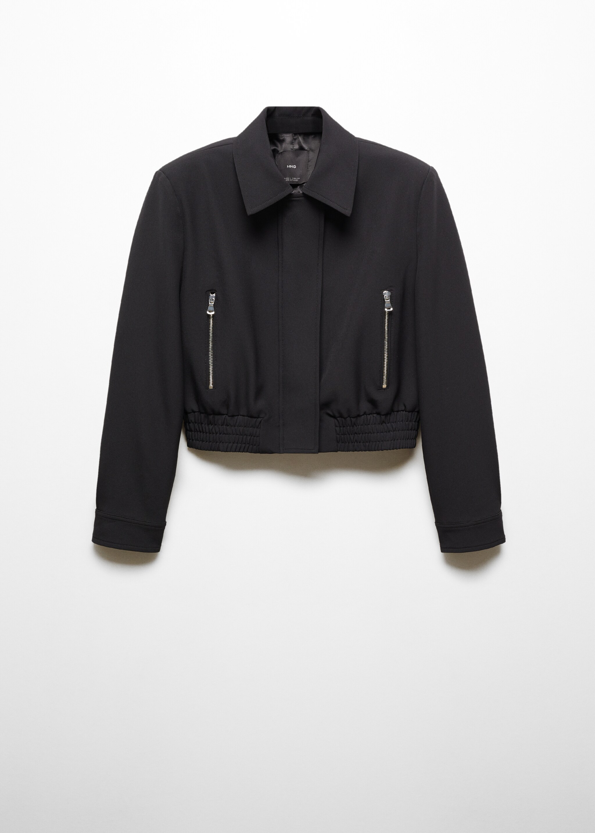 Cropped jacket with shoulder pads - Article without model