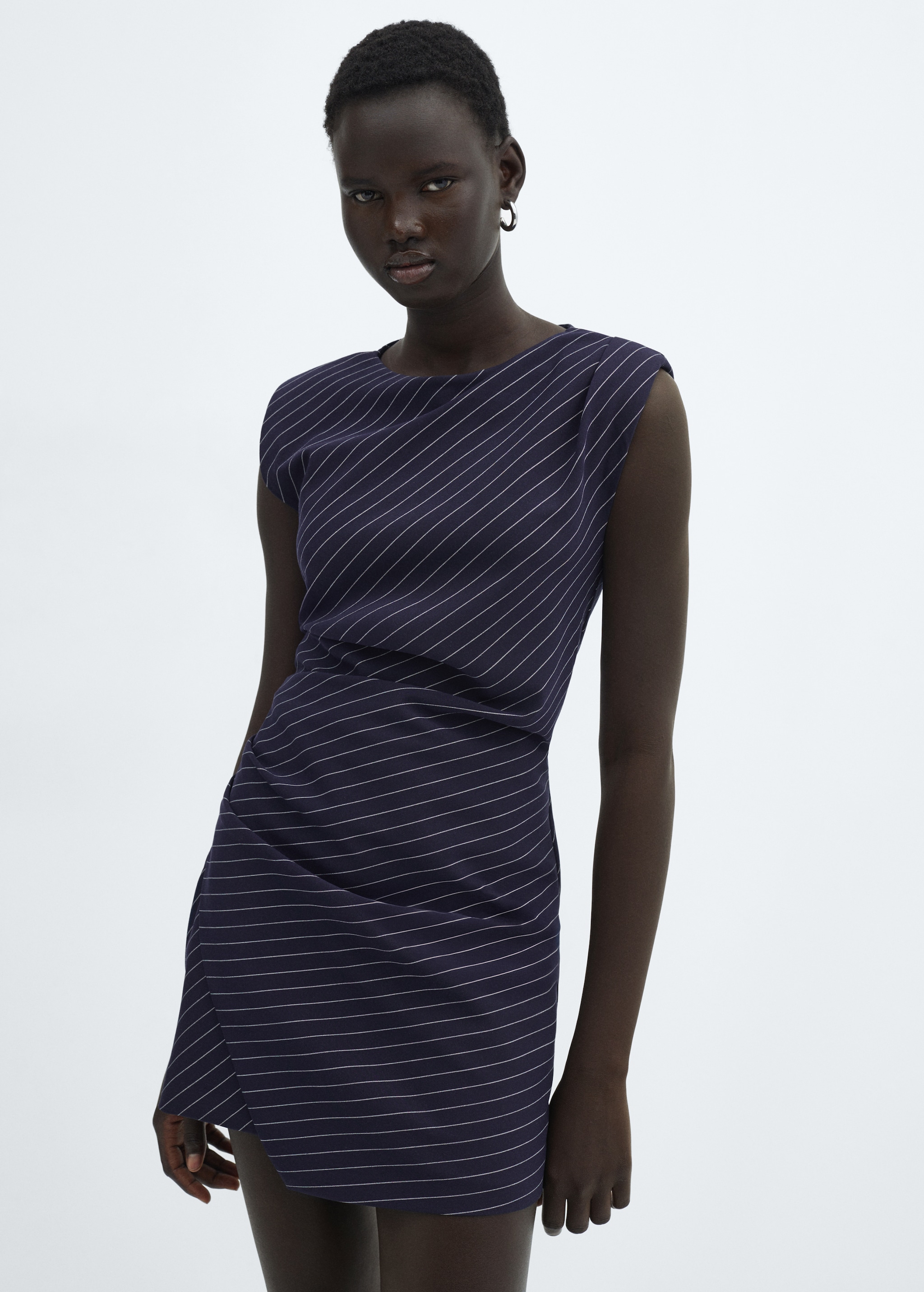 Round Neck Asymmetric Stripe Bodycon Dress Round Neck Asymmetric Stripe Bodycon Dress
