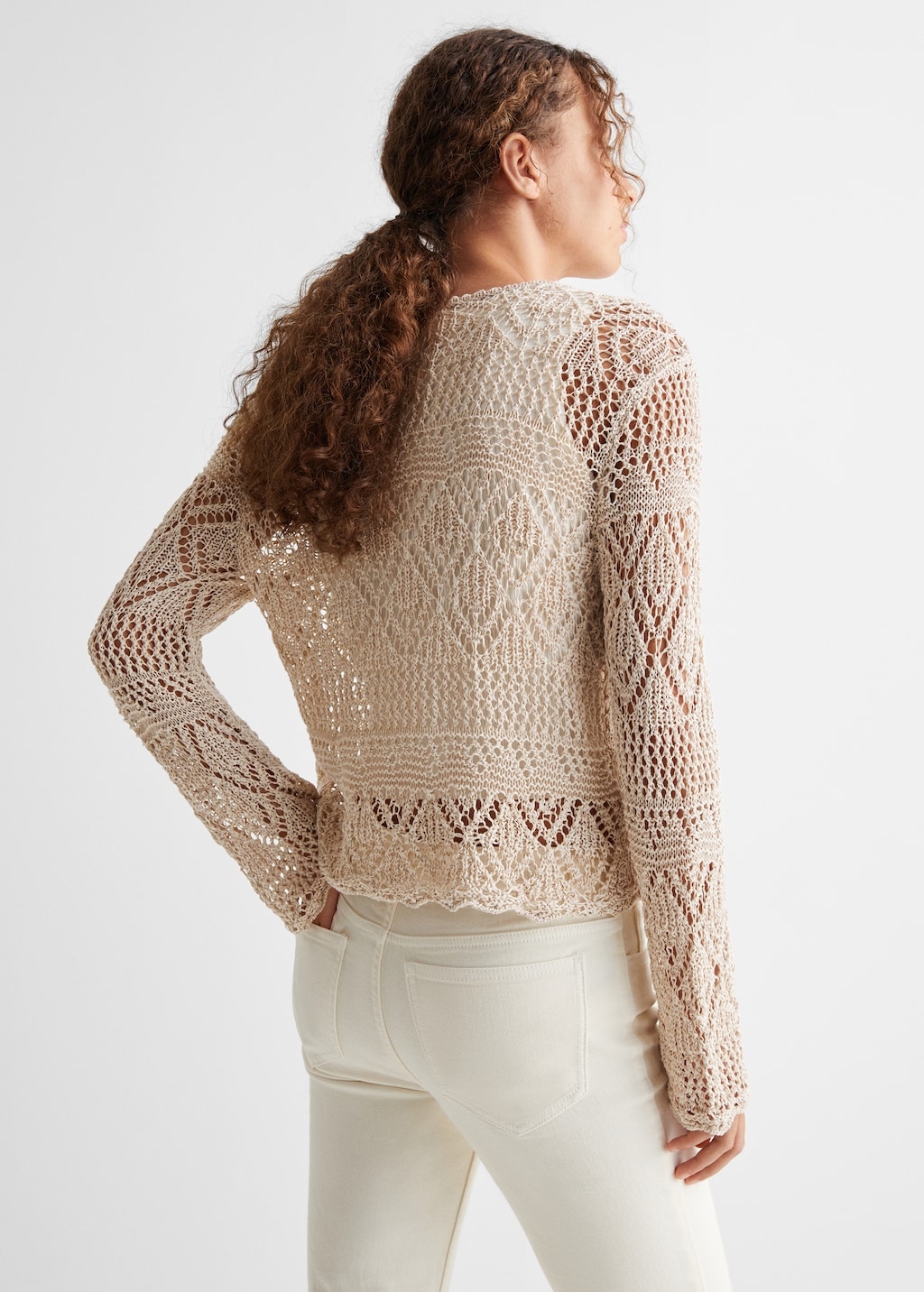 Openwork knit sweater