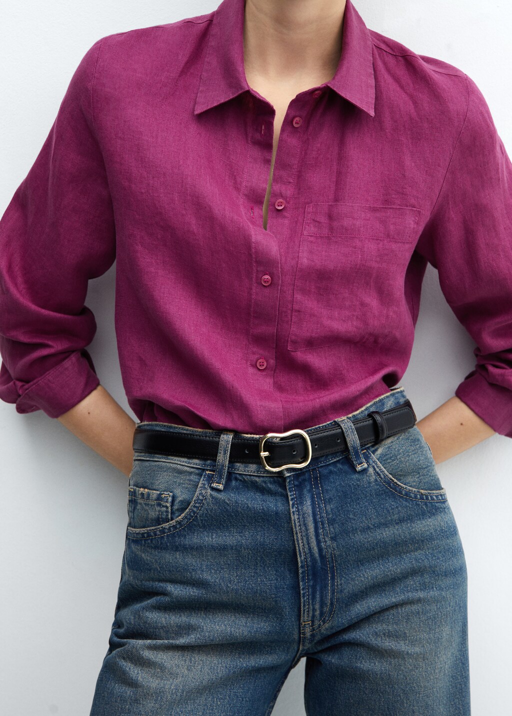 Linen 100% shirt - Women | MANGO Japan