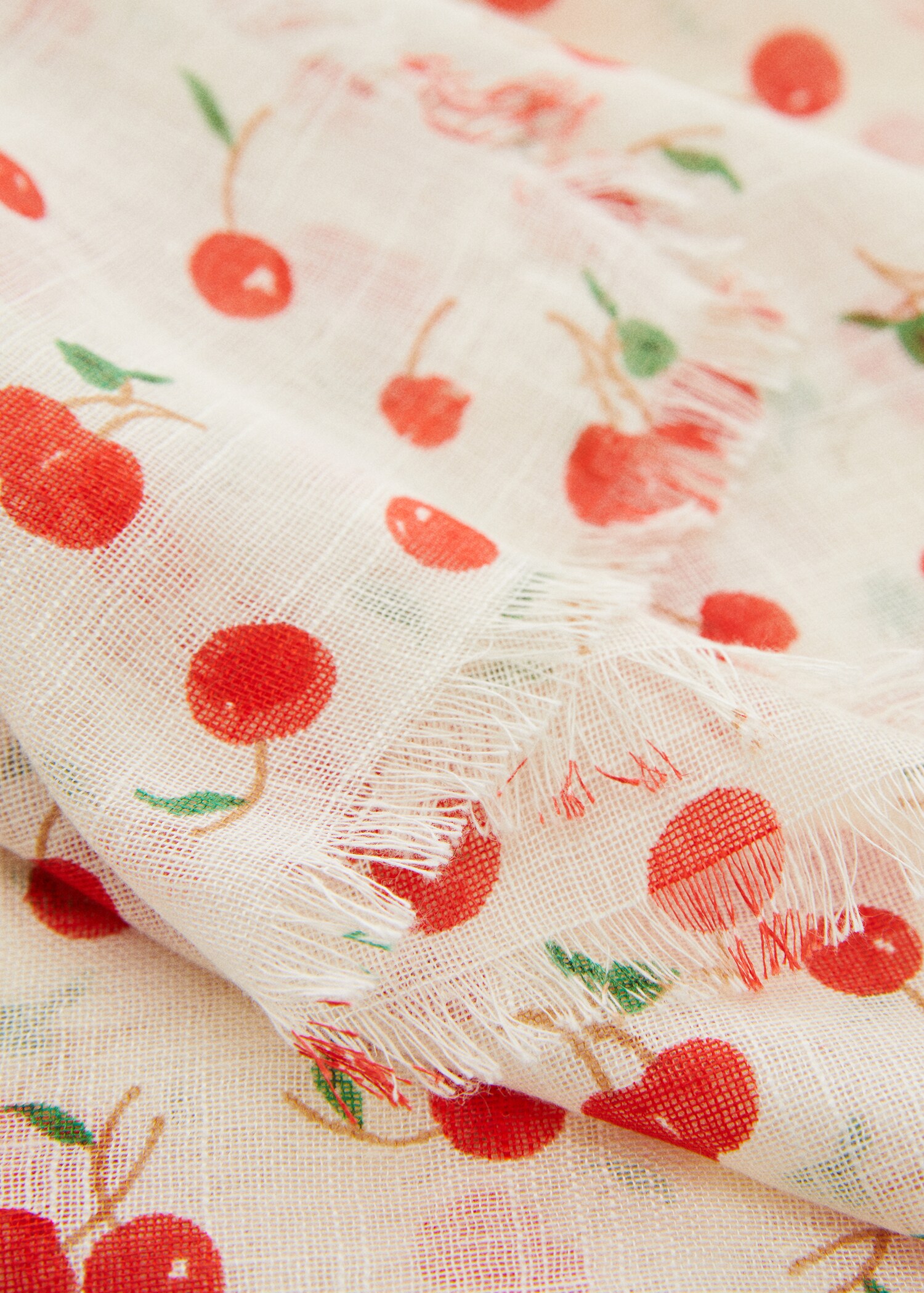 Cherry print scarf - Medium plane