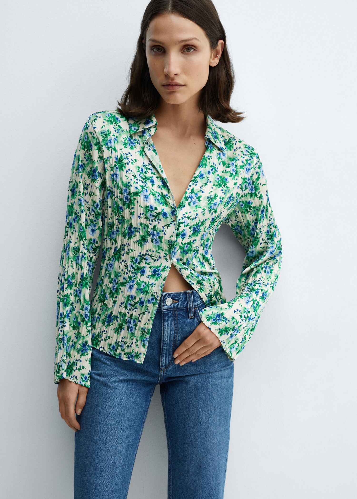 Printed shirred shirt - Medium plane