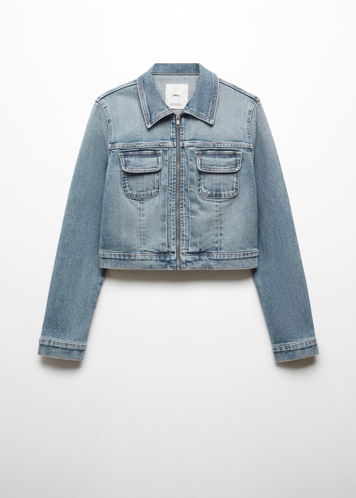 Denim crop zip jacket - Article without model