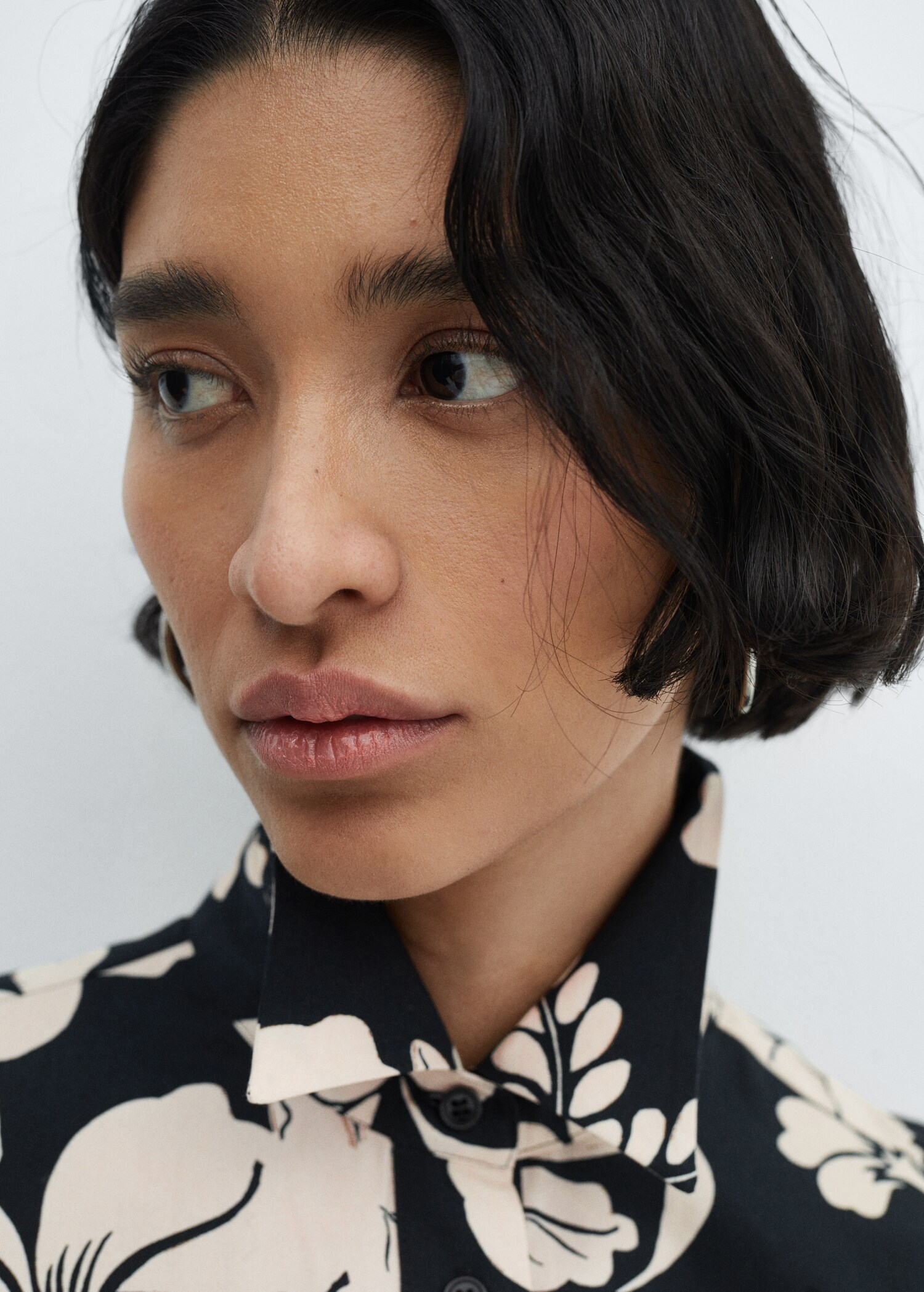100% cotton floral-print shirt - Details of the article 1