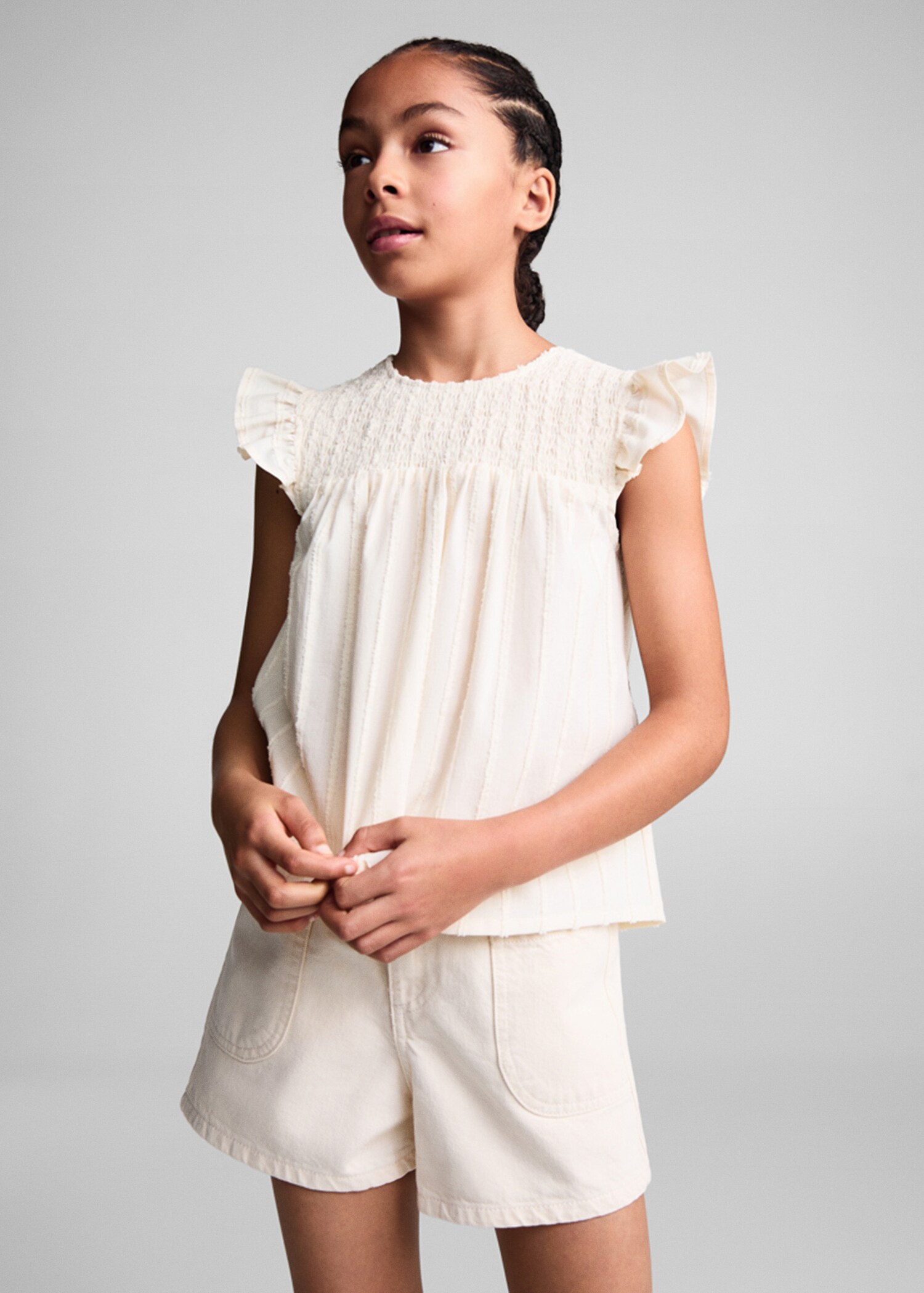 Ruched blouse with ruffles - Medium plane