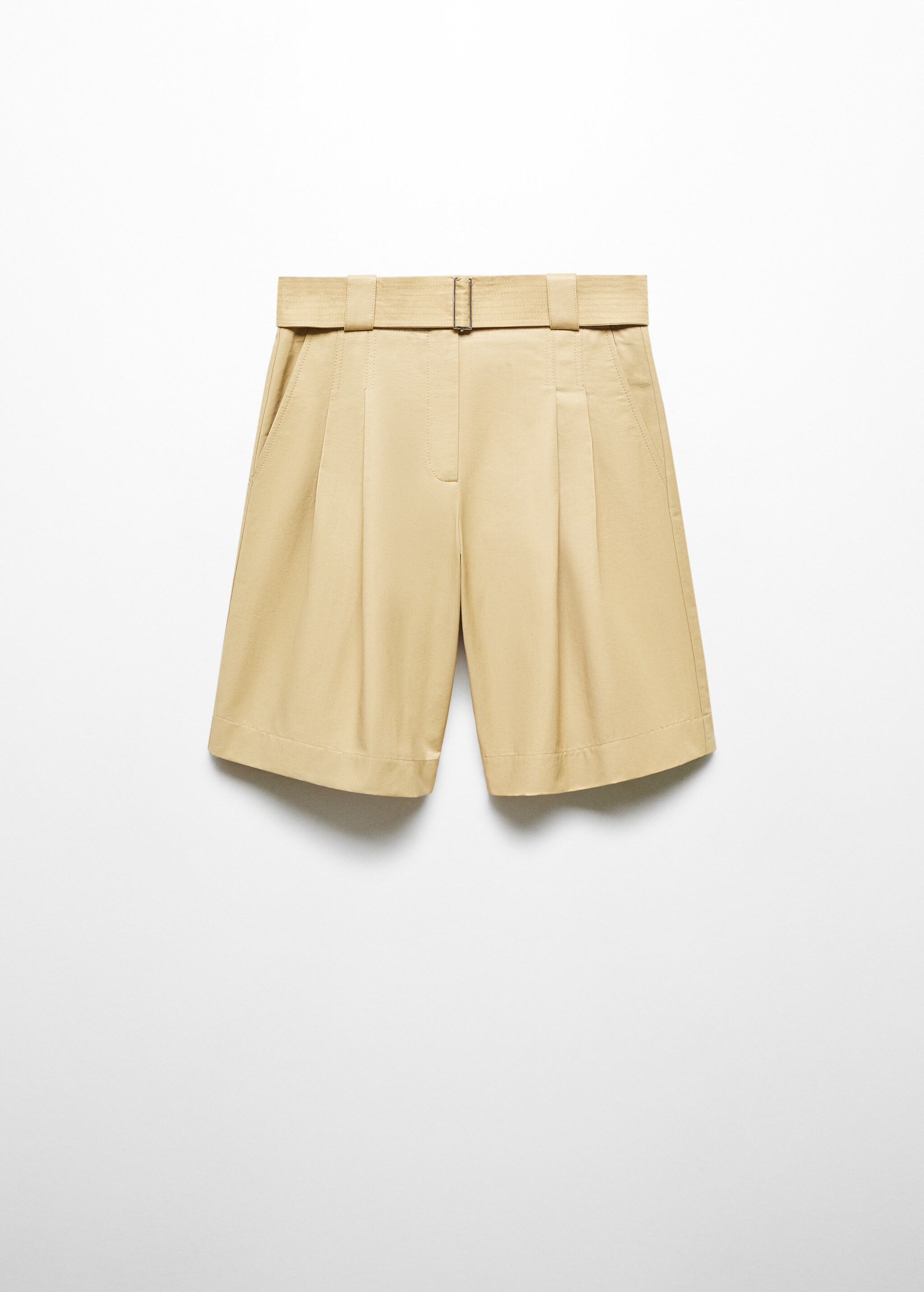 Cotton pleated Bermuda shorts - Article without model