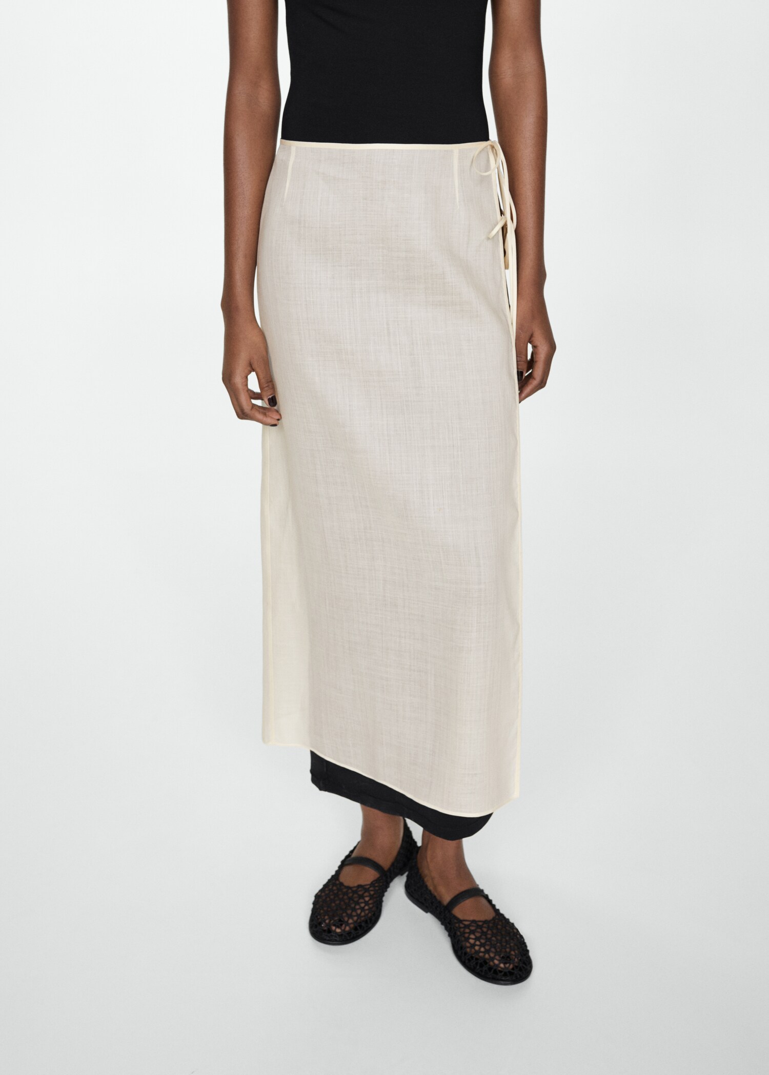 Ramio pareo skirt with slit - Medium plane