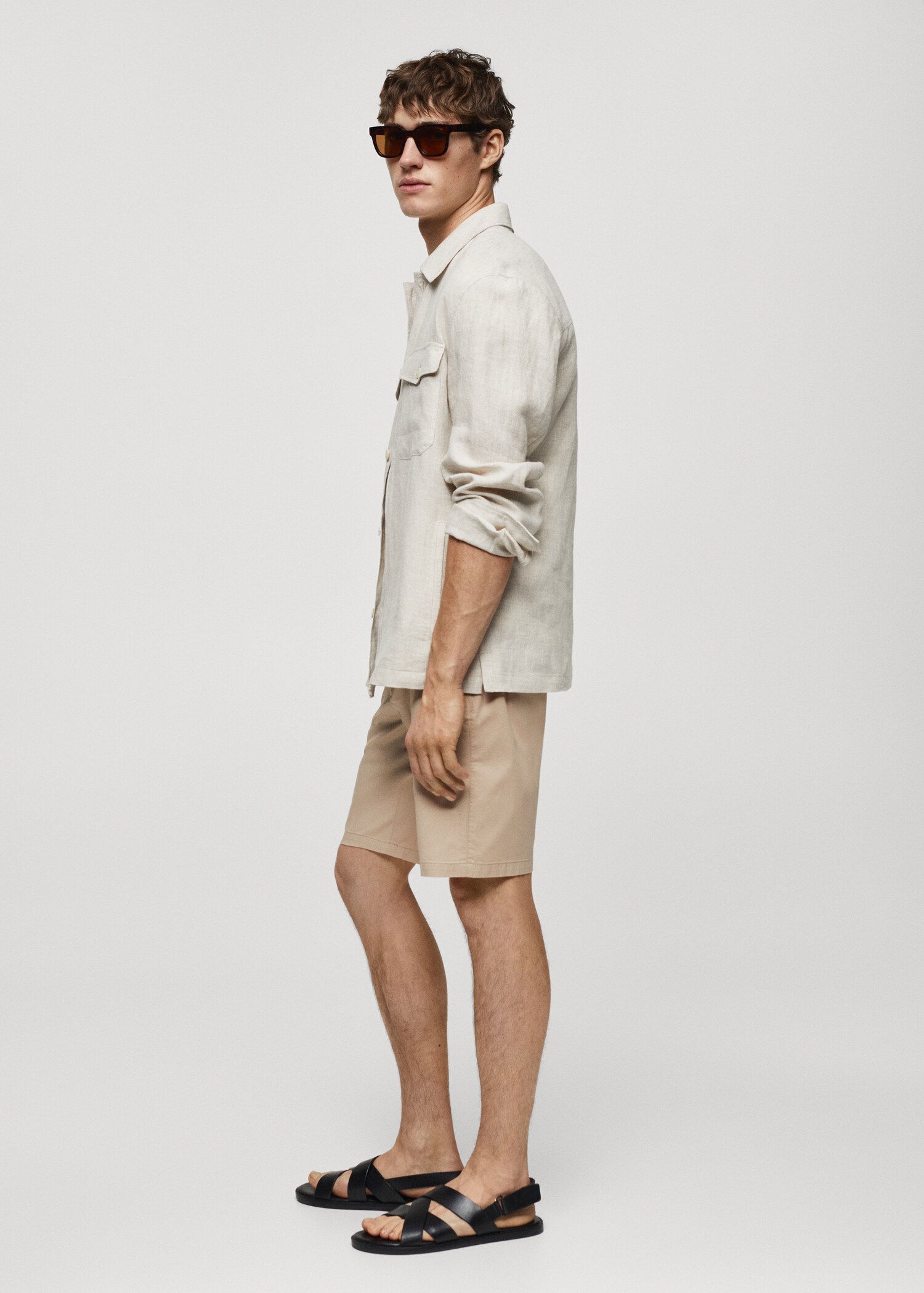 Slim-fit chino cotton bermuda shorts - Details of the article 2