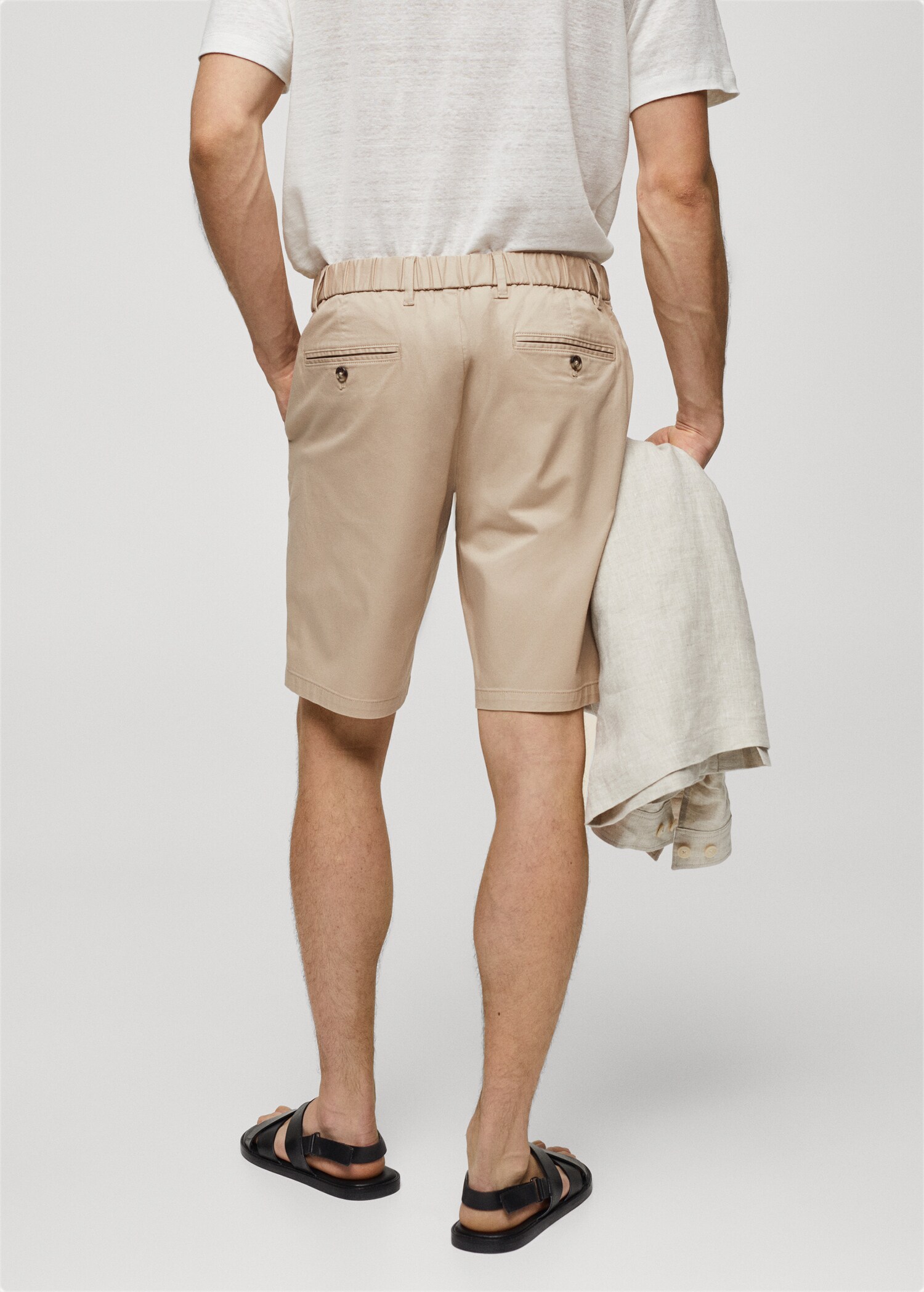 Slim-fit chino cotton bermuda shorts - Reverse of the article