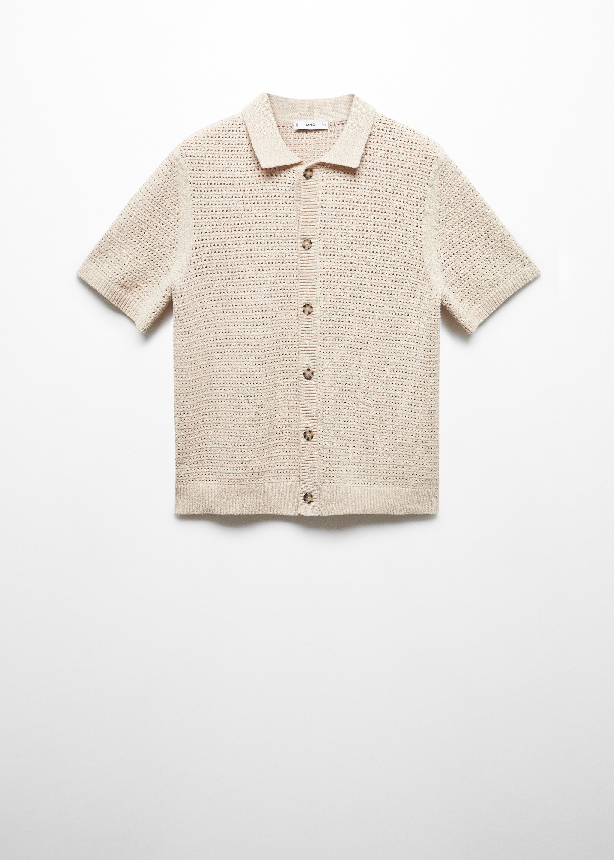 Openwork knit polo with buttons - Article without model