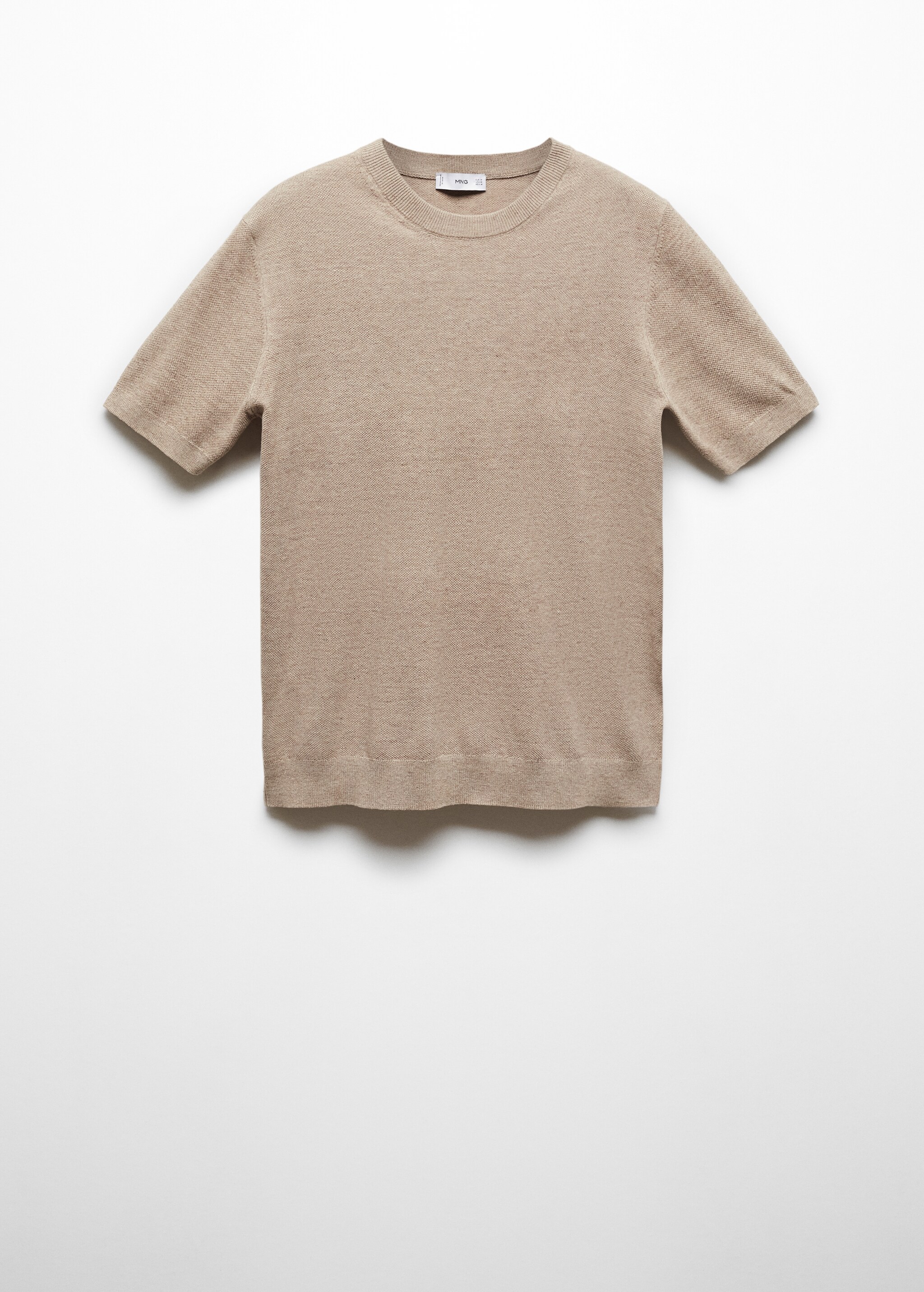 T-shirt de malha de algodão com estrutura - Artigo sem modelo
