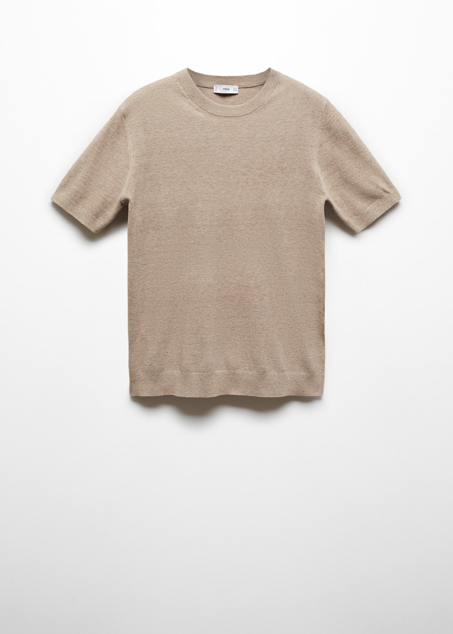 Structured cotton knit t-shirt - Article without model