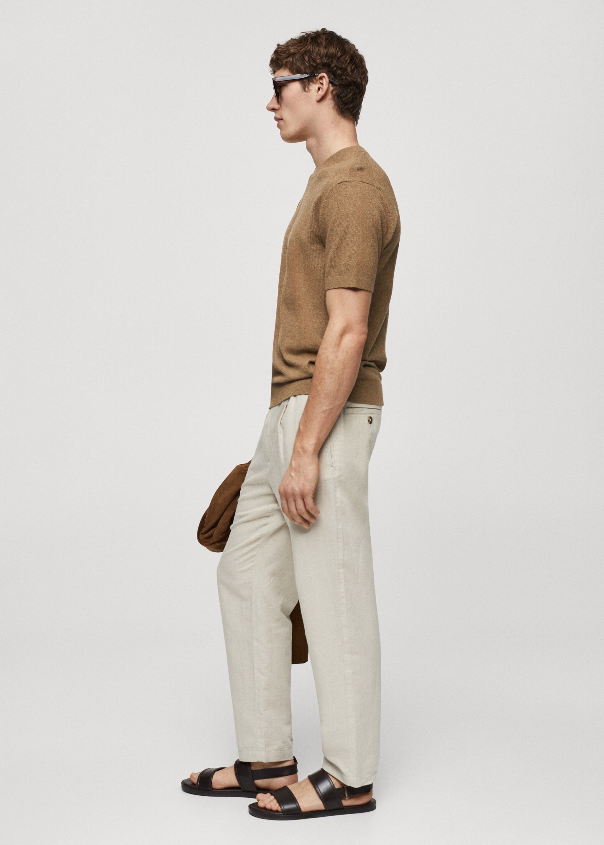 Structured cotton knit t-shirt - Details of the article 2