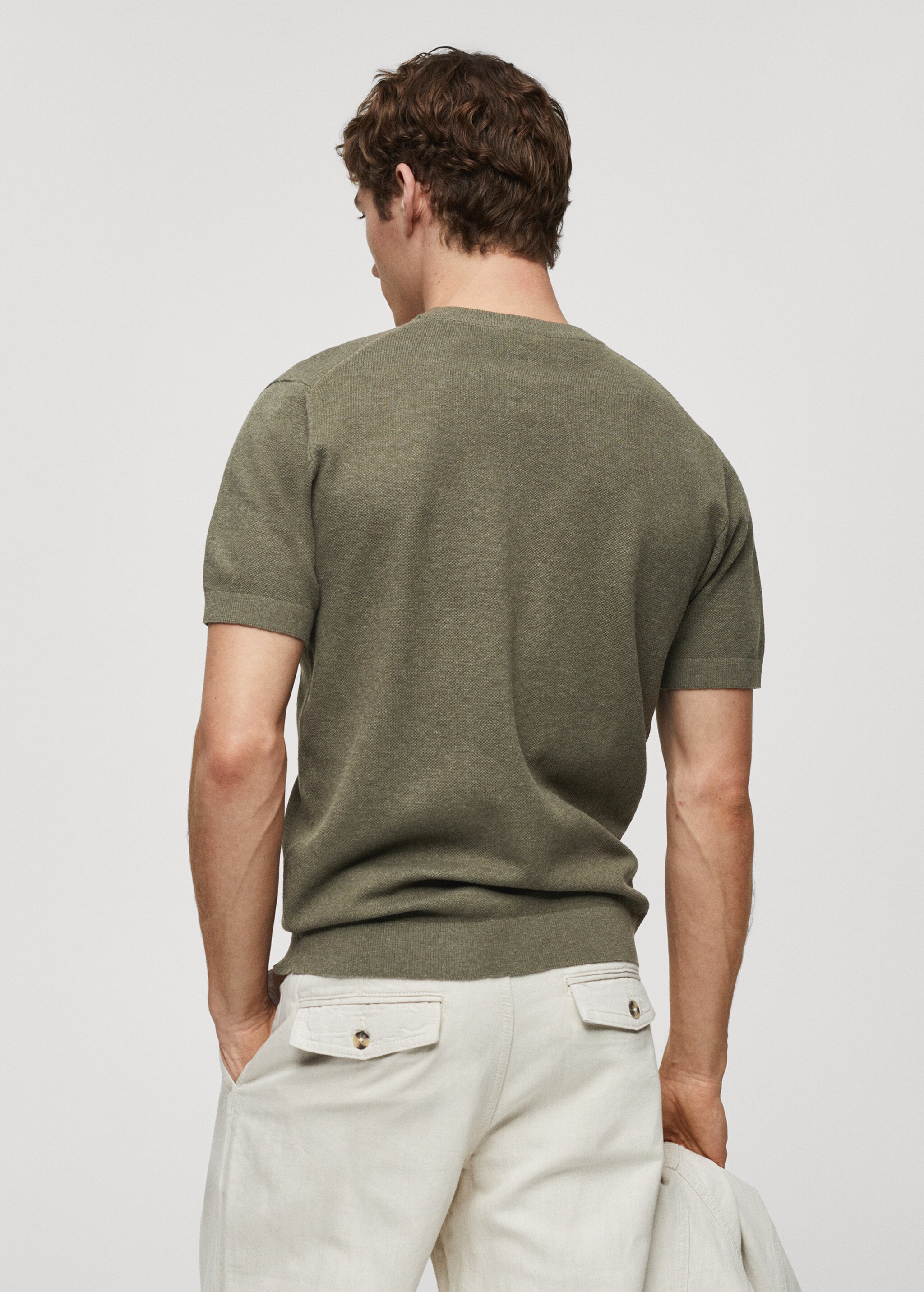 Structured cotton knit t-shirt - Reverse of the article