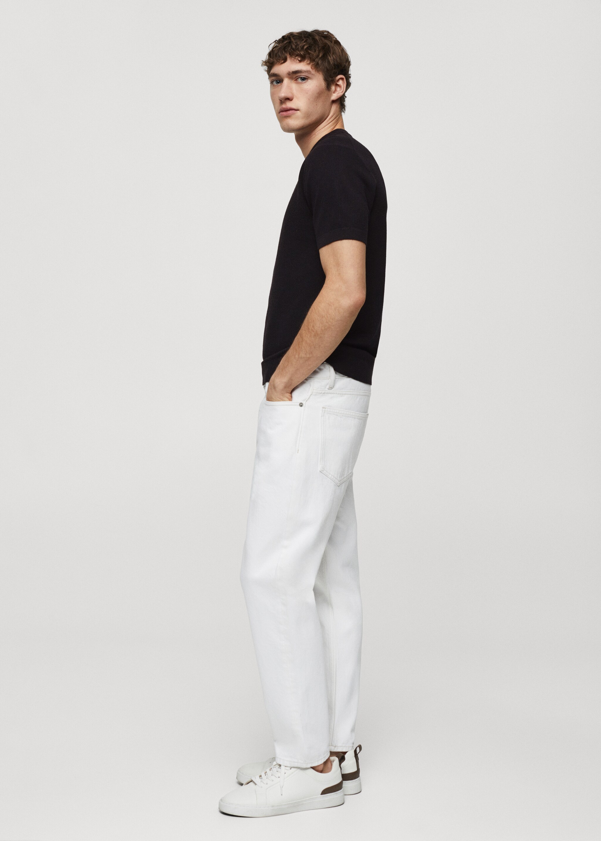 Structured cotton knit t-shirt - Details of the article 2