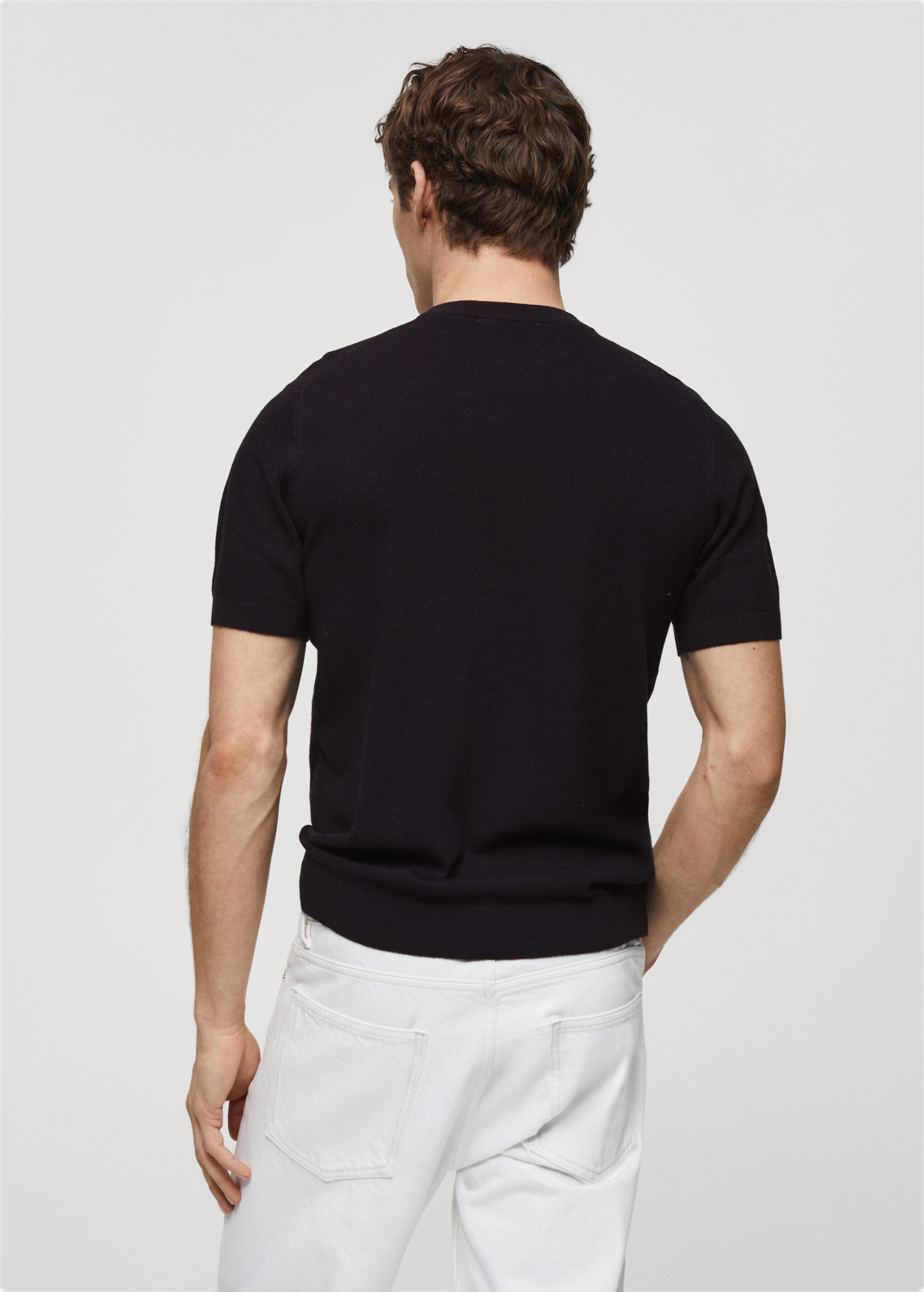 Structured cotton knit t-shirt - Reverse of the article