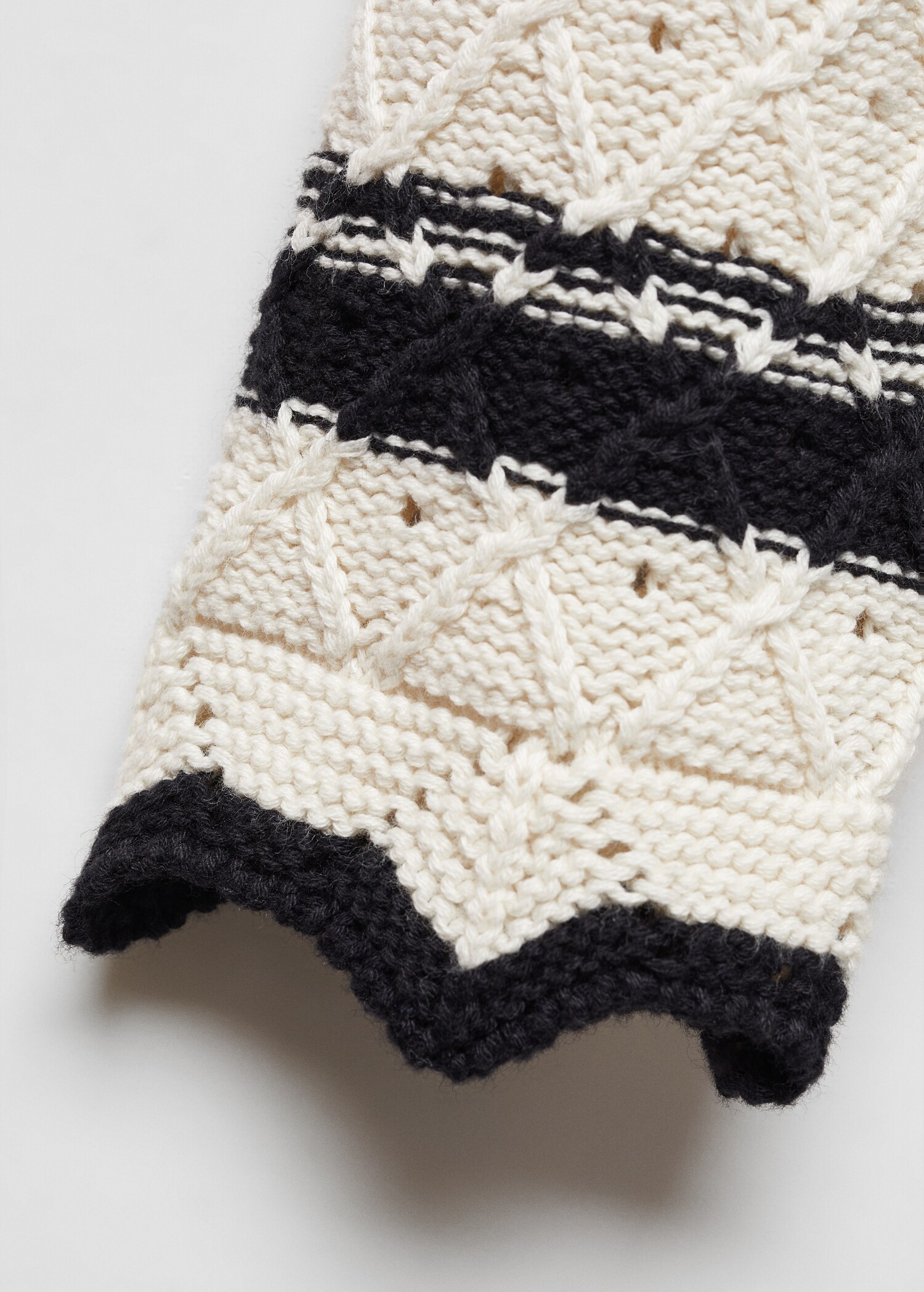 Pull-over maille ajourée rayures - Détail de l'article 0