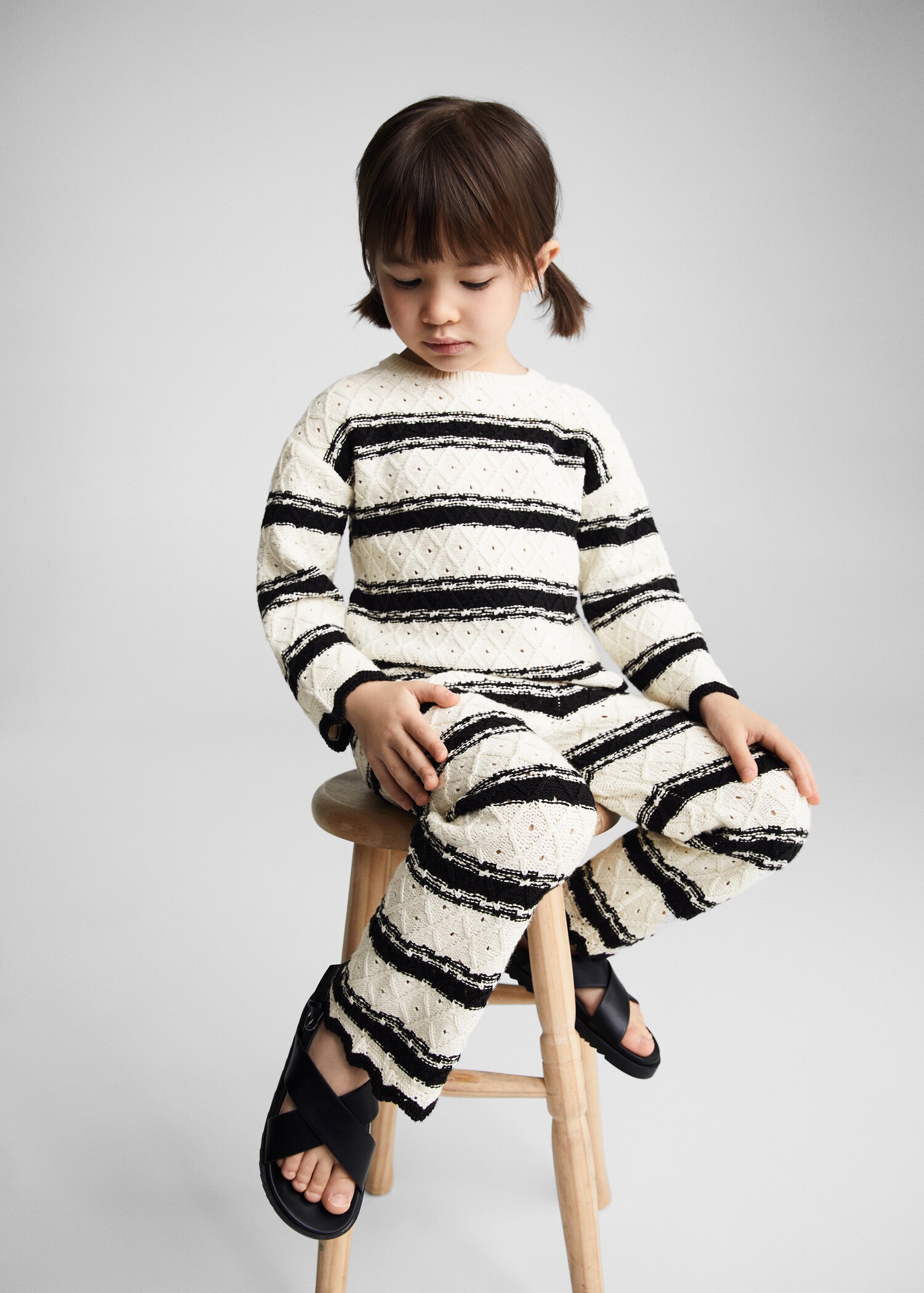 Striped openwork knit sweater - Details of the article 2