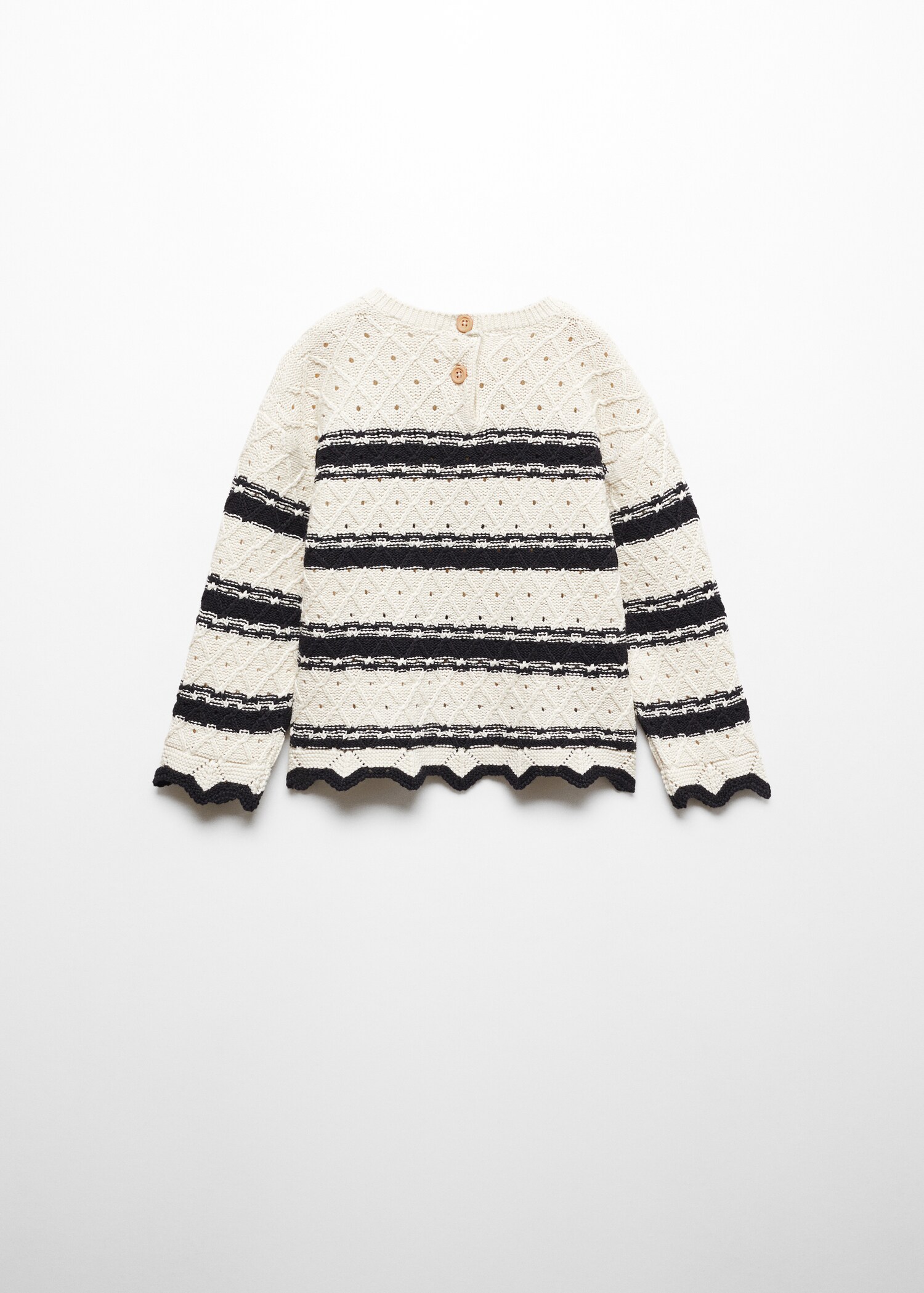 Pull-over maille ajourée rayures - Verso de l’article